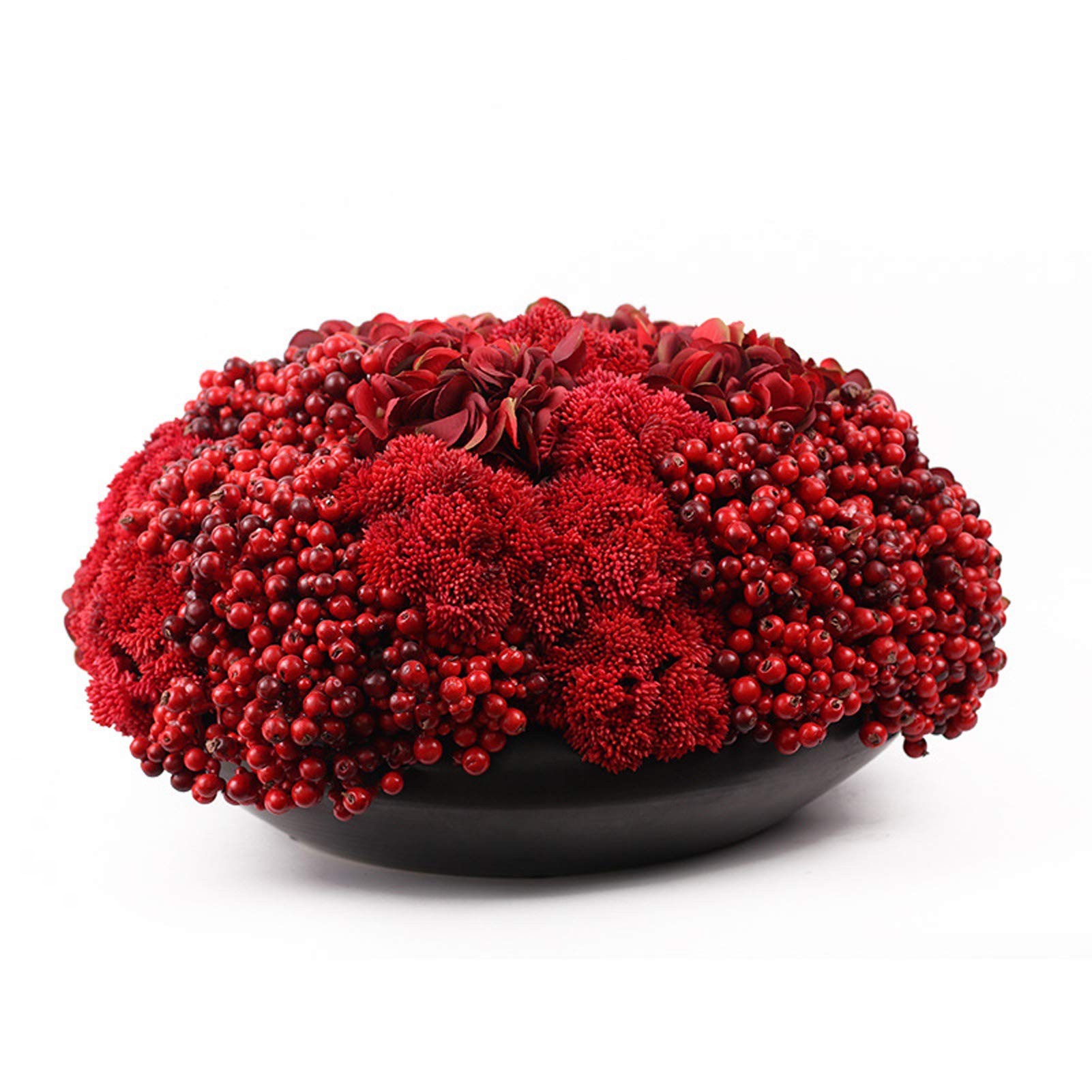 Exquisite Handmade Artificial Floral Decorations - Red Tuba Circular Plant Set for Home Decor | Perfect for Living Room, Bedroom, and Office Decoration