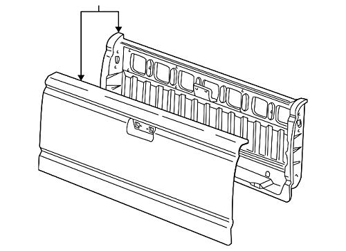 Genuine Ford 6L5Z-9940700-AA Tailgate Assembly - Replacement Truck Tailgate for Ford F150, F250, F350 - Perfect for Off-Roading, Hauling & Truck Upgrades