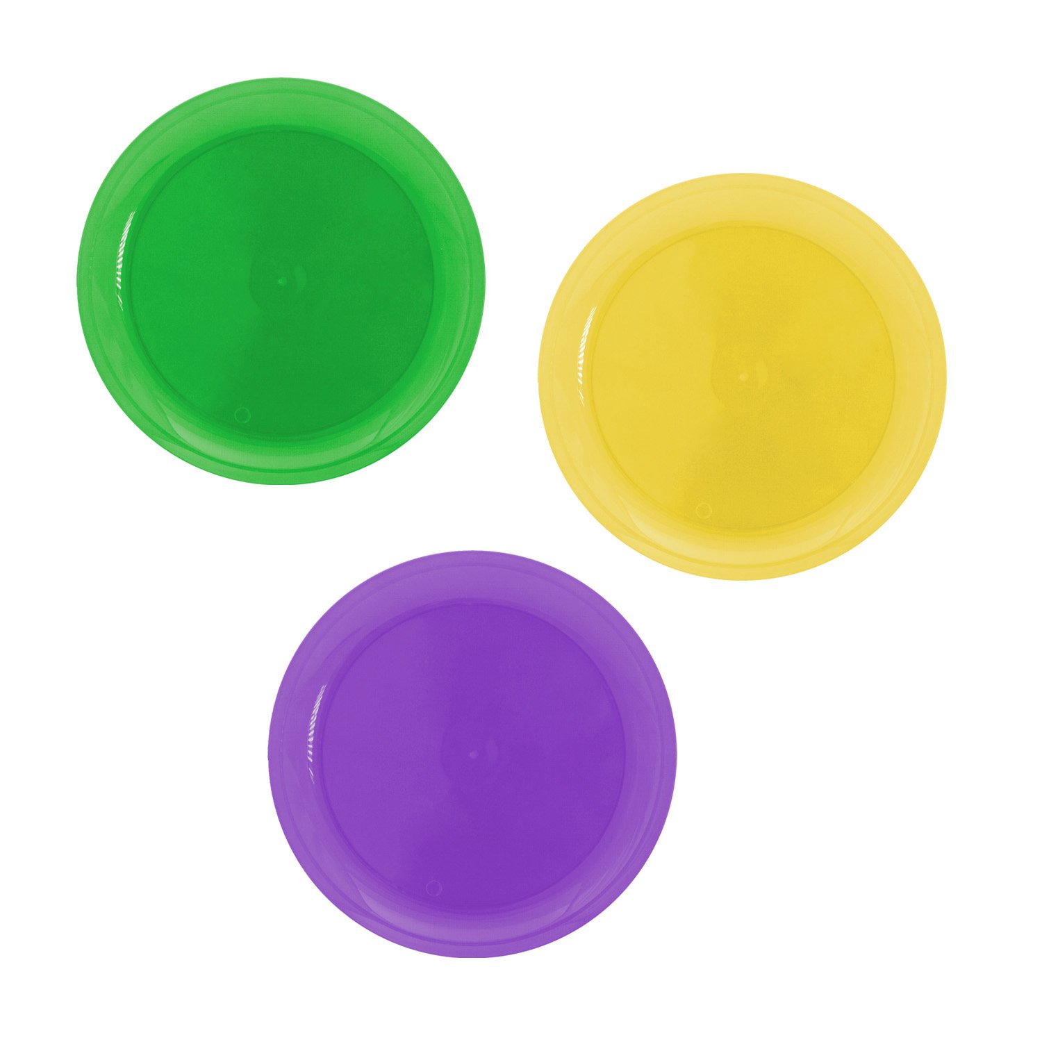 480-Pack 6-Inch Hard Plastic Party Plates for Mardi Gras, Birthday & Holiday Celebrations - Durable Disposable Dinnerware for Large Gatherings & Events
