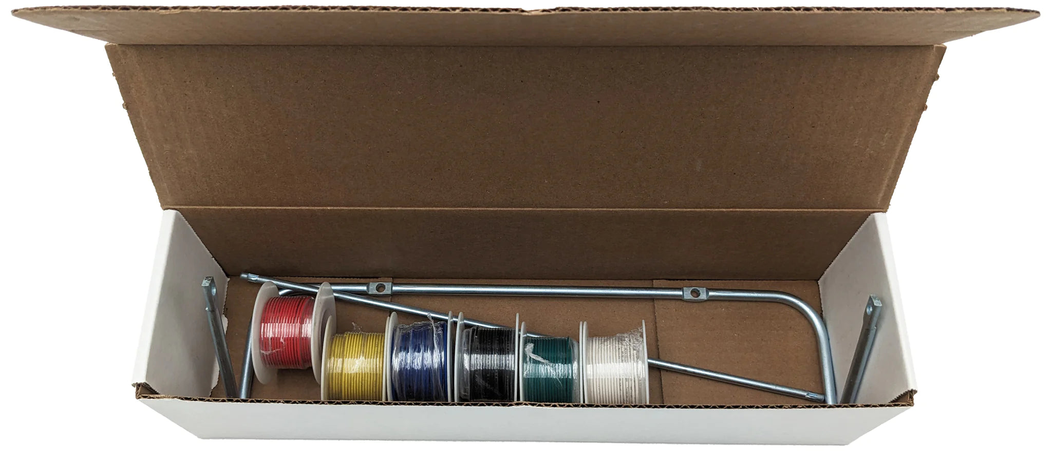 24 Gauge Hook Up Wire Kit - 6 Spools (25ft Each) Stranded Tinned Copper Wire with Metal Spool Holder - Perfect for Electronics, DIY Projects, Automotive Wiring & Home Repairs
