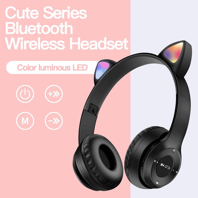 Upgraded Hybrid Active Noise Cancelling Wireless Bluetooth Headphones with Microphone - HiFi Stereo Sound, Deep Bass, Soft Memory Foam Earpads, Foldable Lightweight Design for Home Office, Travel, Gaming & Phone Calls (Black) - Perfect for Work, Commuting & Entertainment