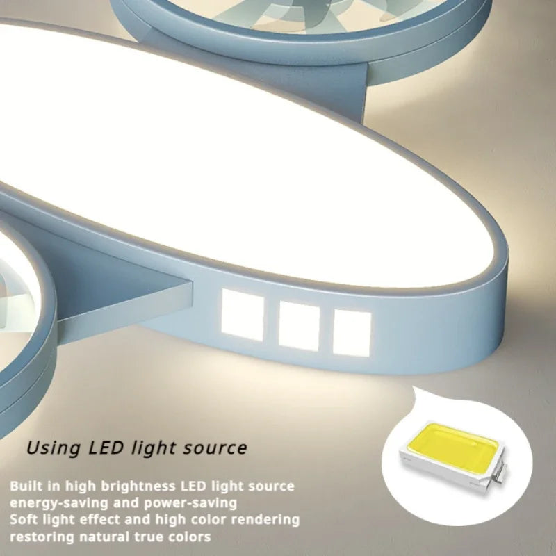 Stylish Mounted Airplane Ceiling Light & Fan for Kids Room Decor - Perfect for Nursery, Bedroom, and Playroom