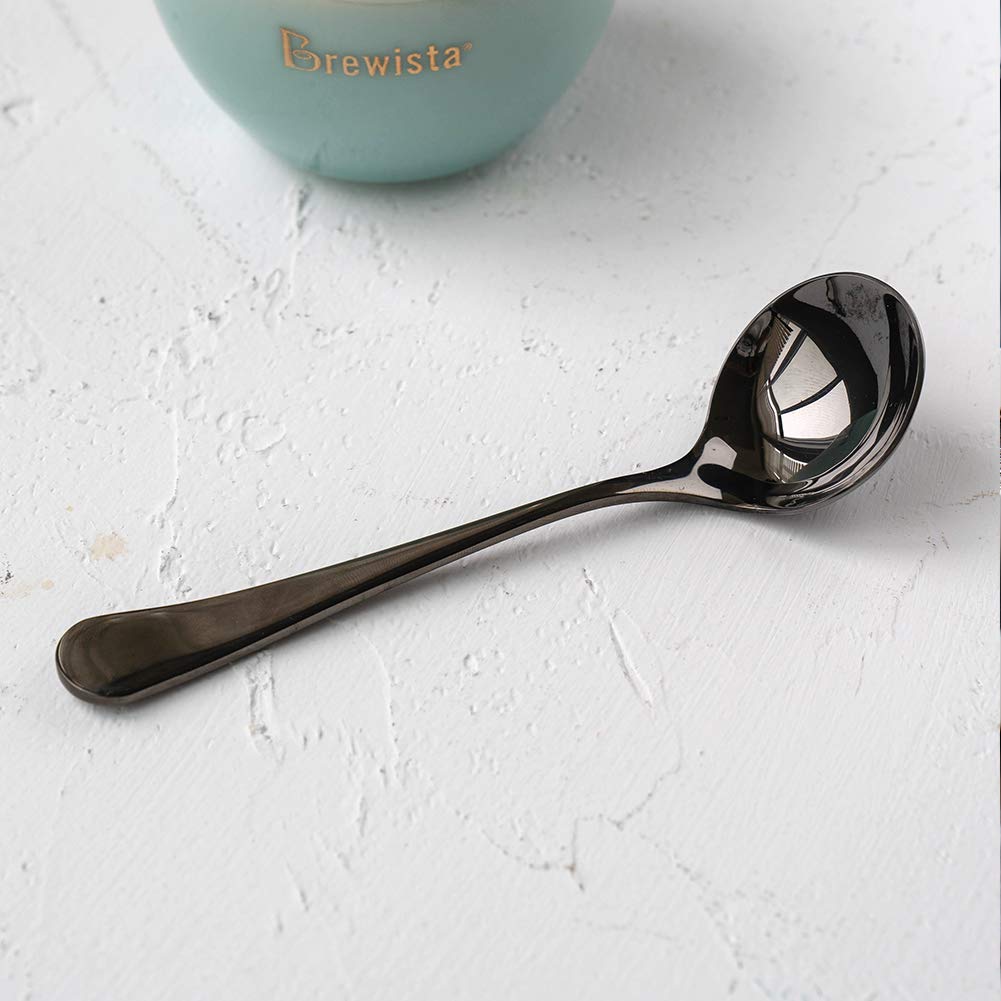 Professional Coffee Cupping Spoon Set of 2 - Round Stainless Steel Coffee Tasting Spoon for Roasters & Baristas - Perfect for Coffee Cupping, Brewing & Latte Art - Ideal for Home Baristas & Coffee Shops
