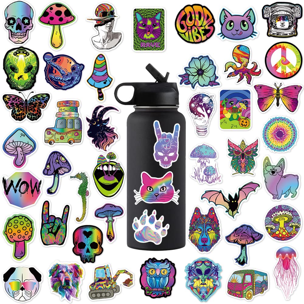 120 Pcs Psychedelic Stickers - Waterproof for Water Bottles & Laptops - Bulk Pack for Adults & Teens
