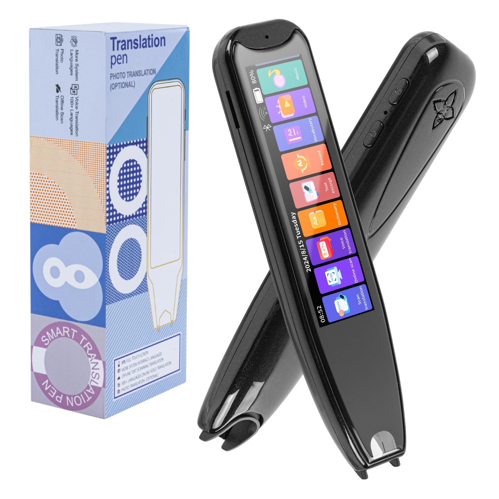 Upgraded Scan Reader Pen - 134 Language Translator Device with Wi-Fi, Portable Voice Translator for Dyslexia & Language Learning | Wireless Reading Pen for Books, Documents & Travel (Black)