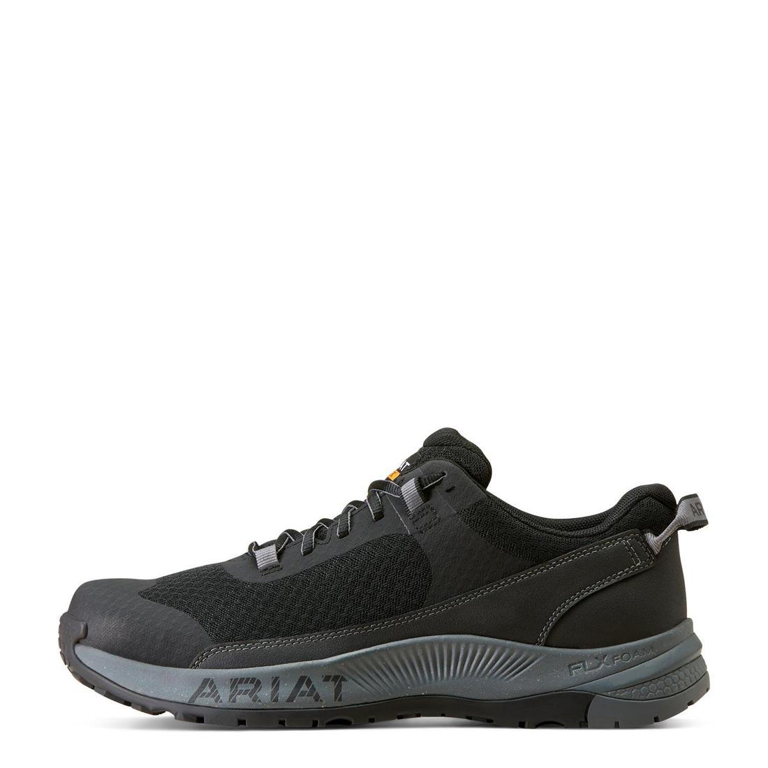 Outpace Shift Composite Toe Work Shoes for Men - Black Safety Boots for Construction, Warehouse & Industrial Work - Lightweight & Comfortable