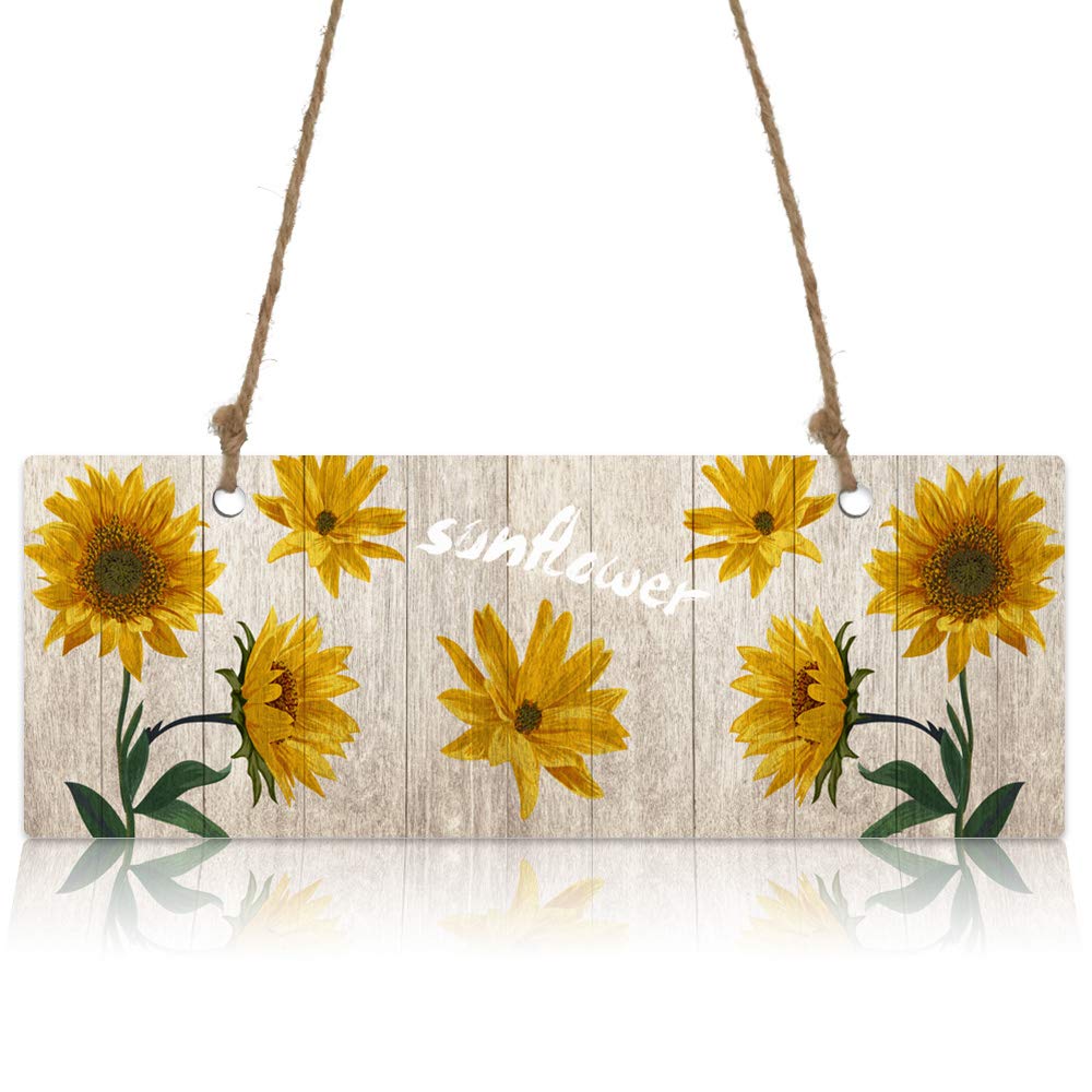 Farmhouse Welcome Sign - Vintage Wooden Wall Plaque with Sunflower Floral Art for Home Decor, Front Door, Porch, Indoor & Outdoor Use - Perfect for Rustic, Bar, and Farmhouse Style Decorations