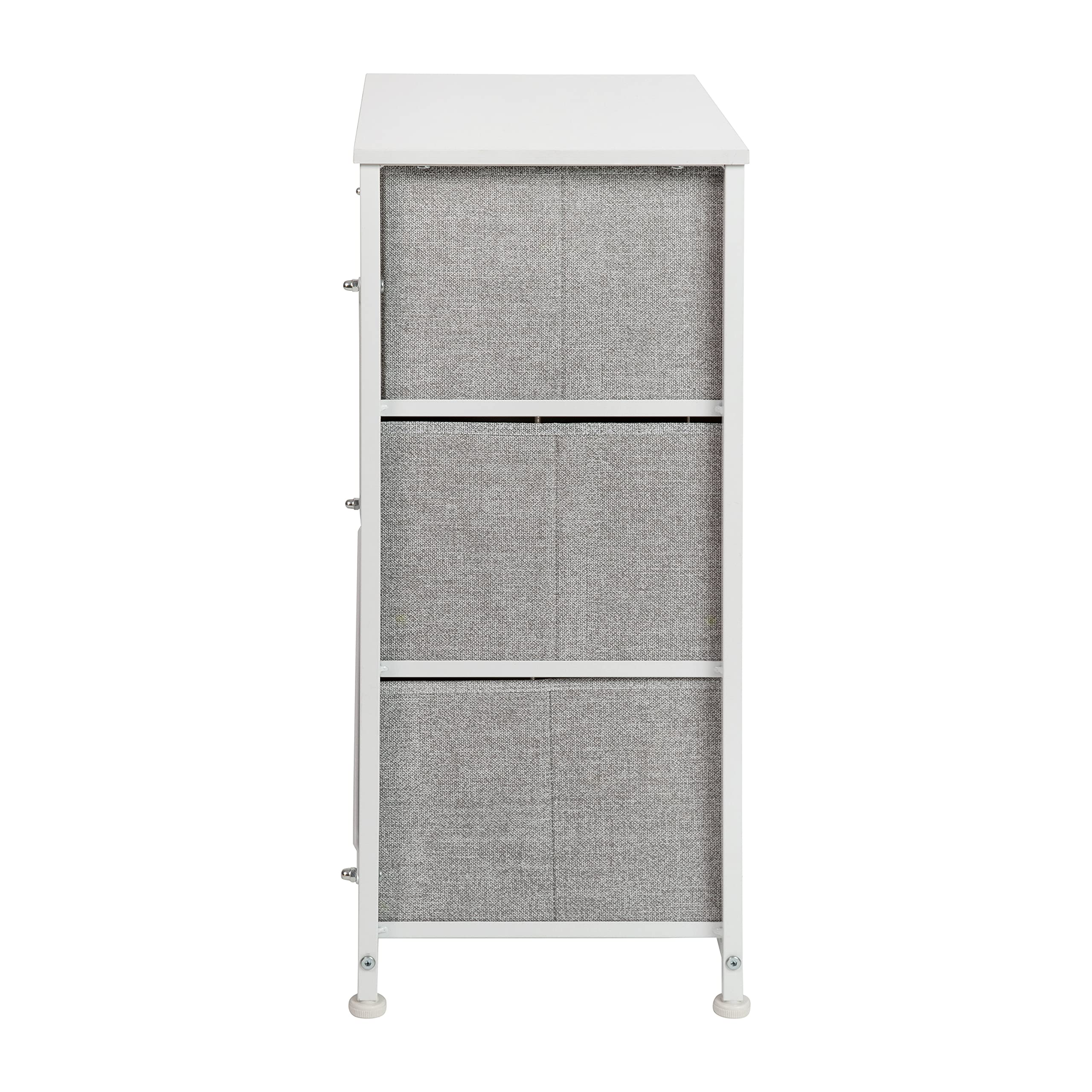 Flash Furniture 3-Drawer Dresser - White Cast Iron Frame & Wood Top for Bedroom Storage