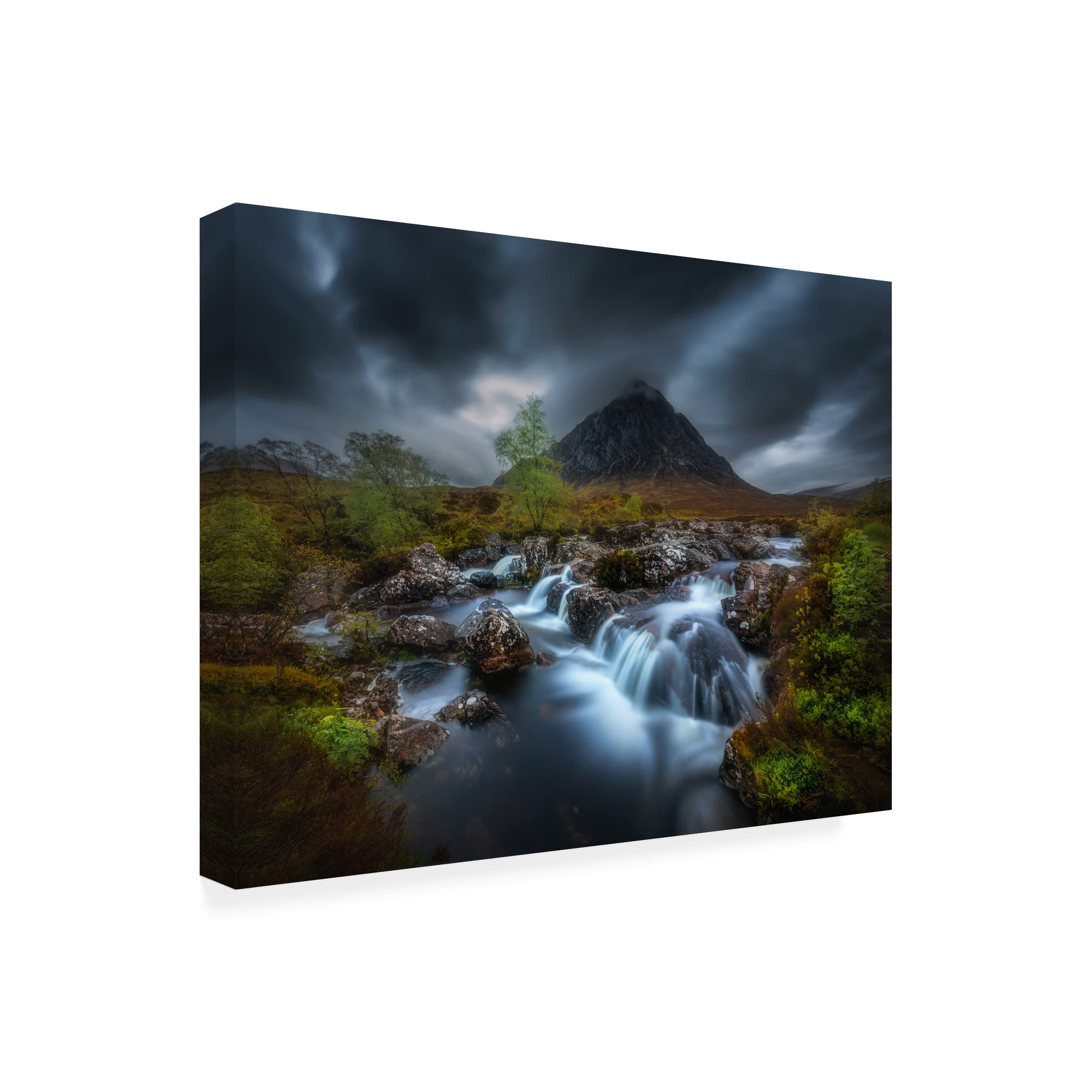 Trademark Fine Art 'River' Canvas Wall Art by Tomasz Rojek - Stunning Landscape Painting for Living Room, Bedroom & Office Decor