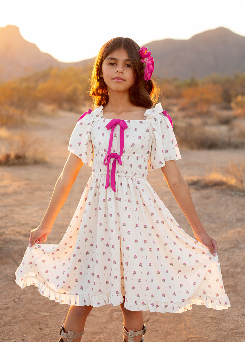 Franny Dress - Pink Floral Dot Print Women's Summer Dress | Perfect for Beach Vacation, Date Night & Casual Outings