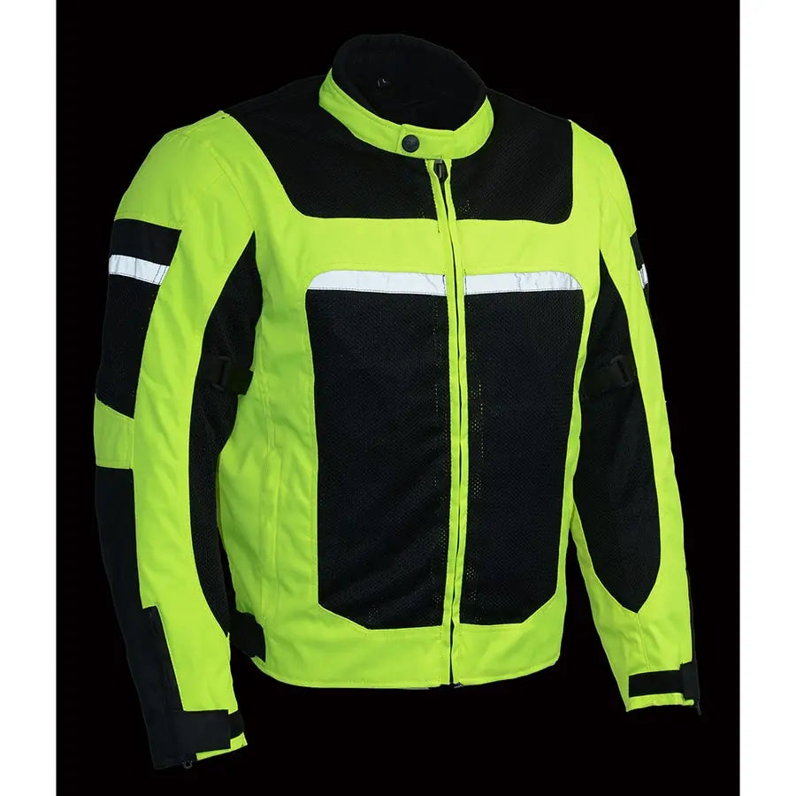 Milwaukee Leather Men's Mesh & Nylon Combo Racer Jacket - Lightweight Motorcycle Jacket for Men - Perfect for Riding, Racing & Outdoor Adventures