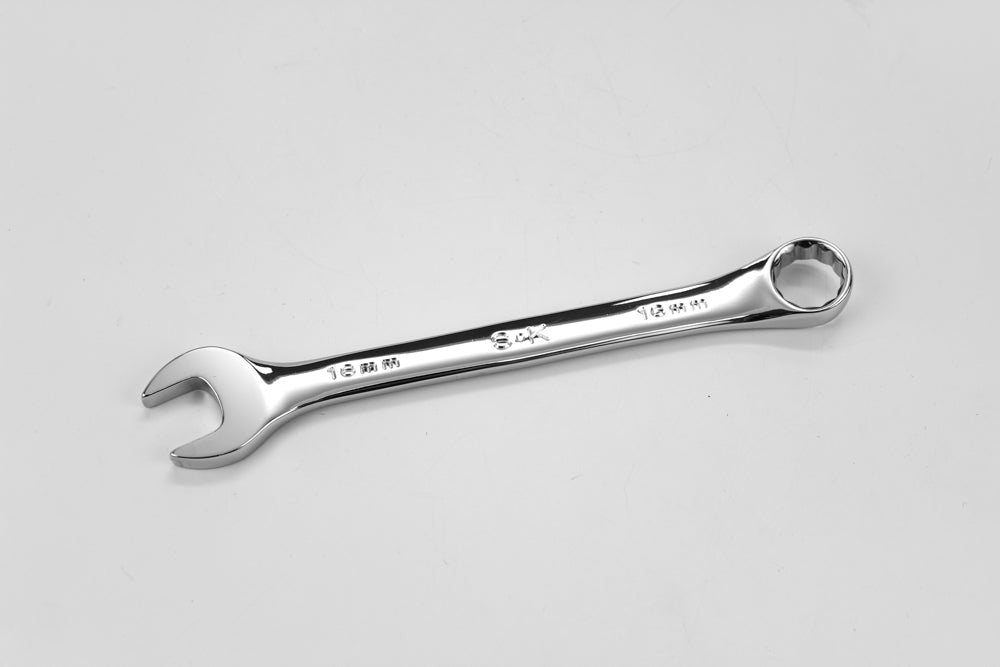 16mm 12-Point Metric Combination Chrome Wrench - Professional Automotive & Industrial Tool for Tightening Bolts and Nuts
