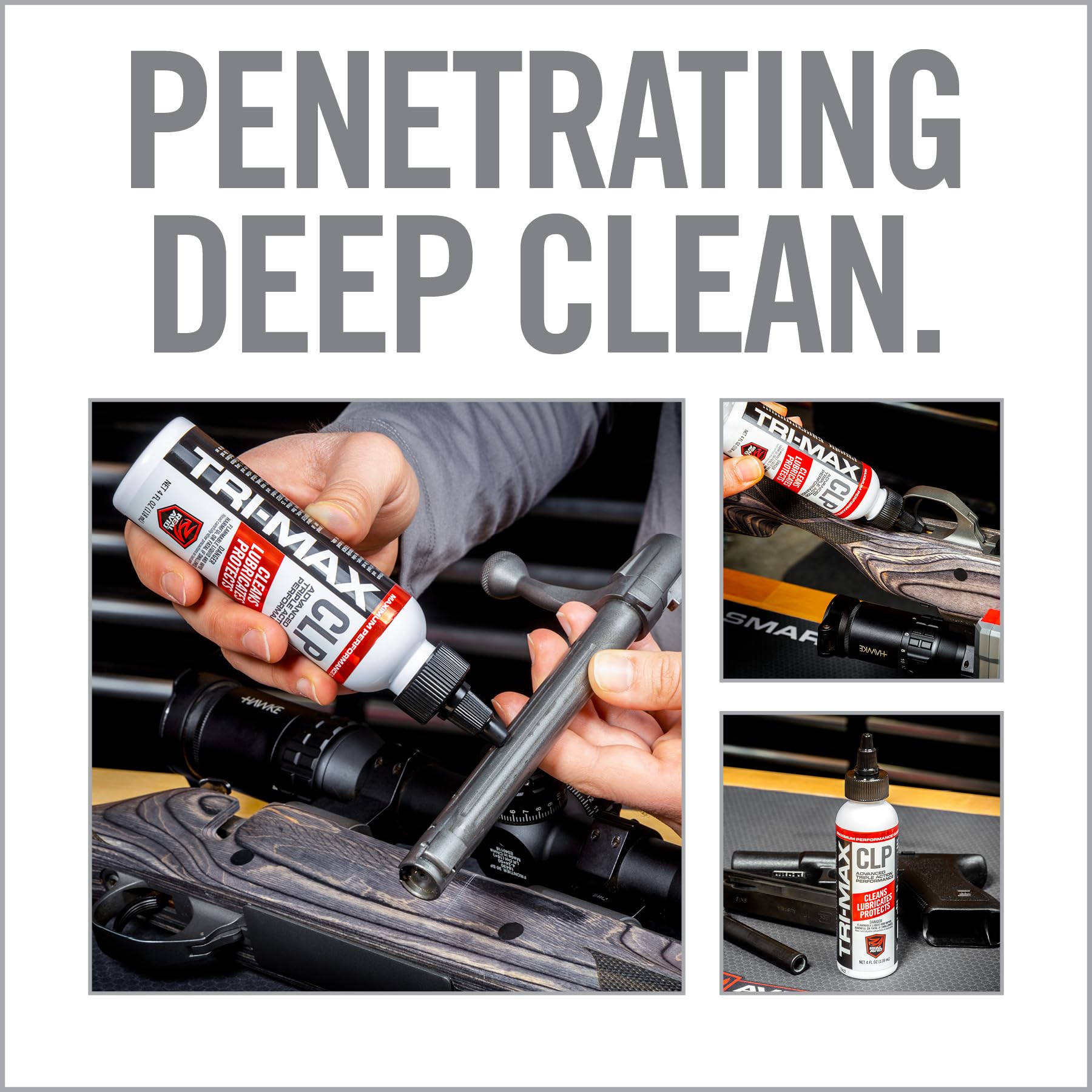 Real Avid CLP Gun Cleaner and Lubricant - 4oz Bottle | 3-in-1 Gun Oil, Cleaner & Lubricant | All-in-One Rust Protectant for Firearms | Perfect for Pistols, Rifles & Shotguns | Quick Cleaning & Protection for Shooting Range & Hunting
