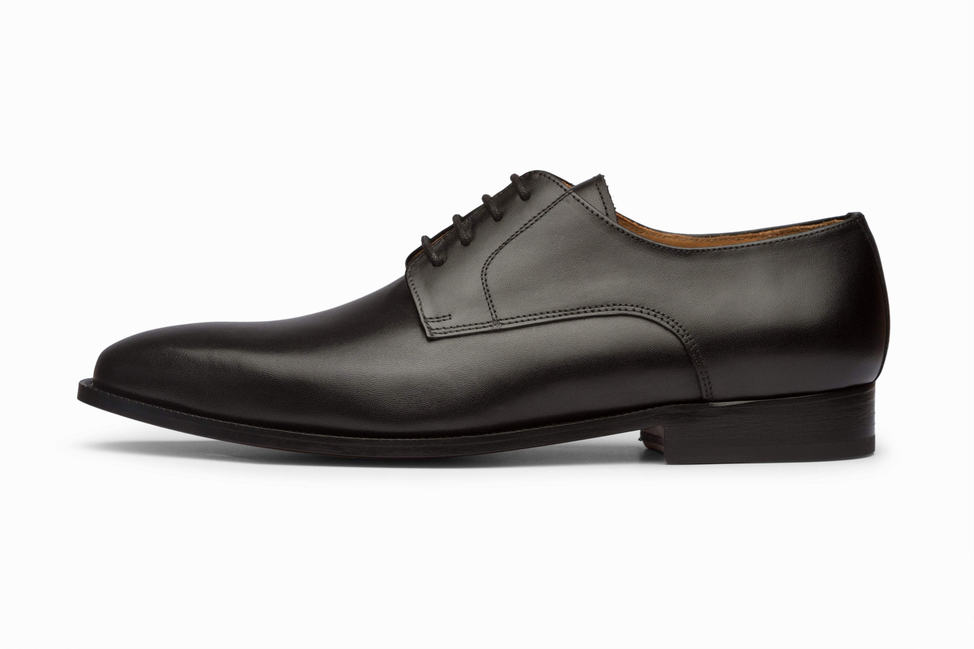 Men's Classic Plain Black Derby Shoes - Stylish & Comfortable Dress Shoes for Business, Office & Formal Occasions