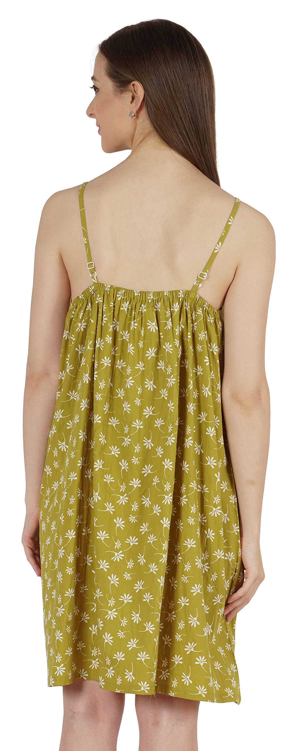 Bimba Women's Casual Floral Printed Spaghetti Strap Sundress - Lightweight Summer Midi Dress for Beach, Vacation & Outdoor Activities