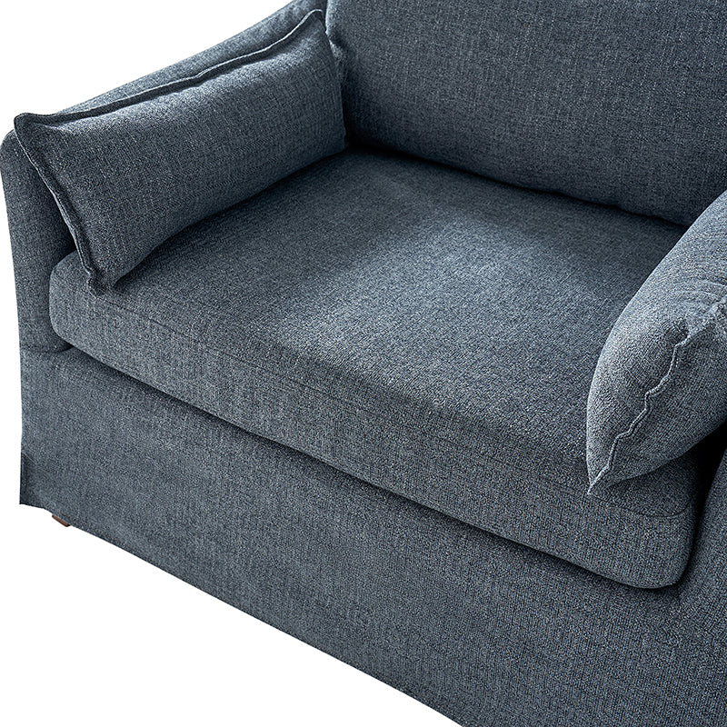 Comfortable Miles Slipcovered Armchair with Large Ottoman - Perfect for Living Room, Bedroom, or Home Office Relaxation