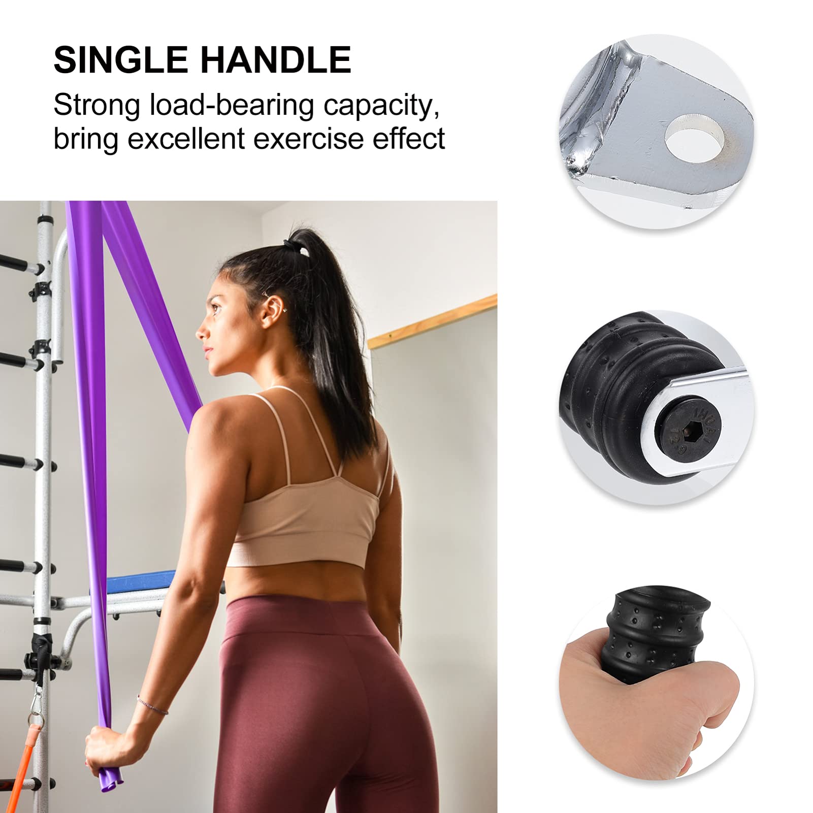 BESPORTBLE Gym Machine Cable Attachment Set - Heavy Duty Metal Exercise Handles for Pulling Straps, Wall Pulley & Fitness Accessories - Perfect for Home Gym, CrossFit & Strength Training Workouts