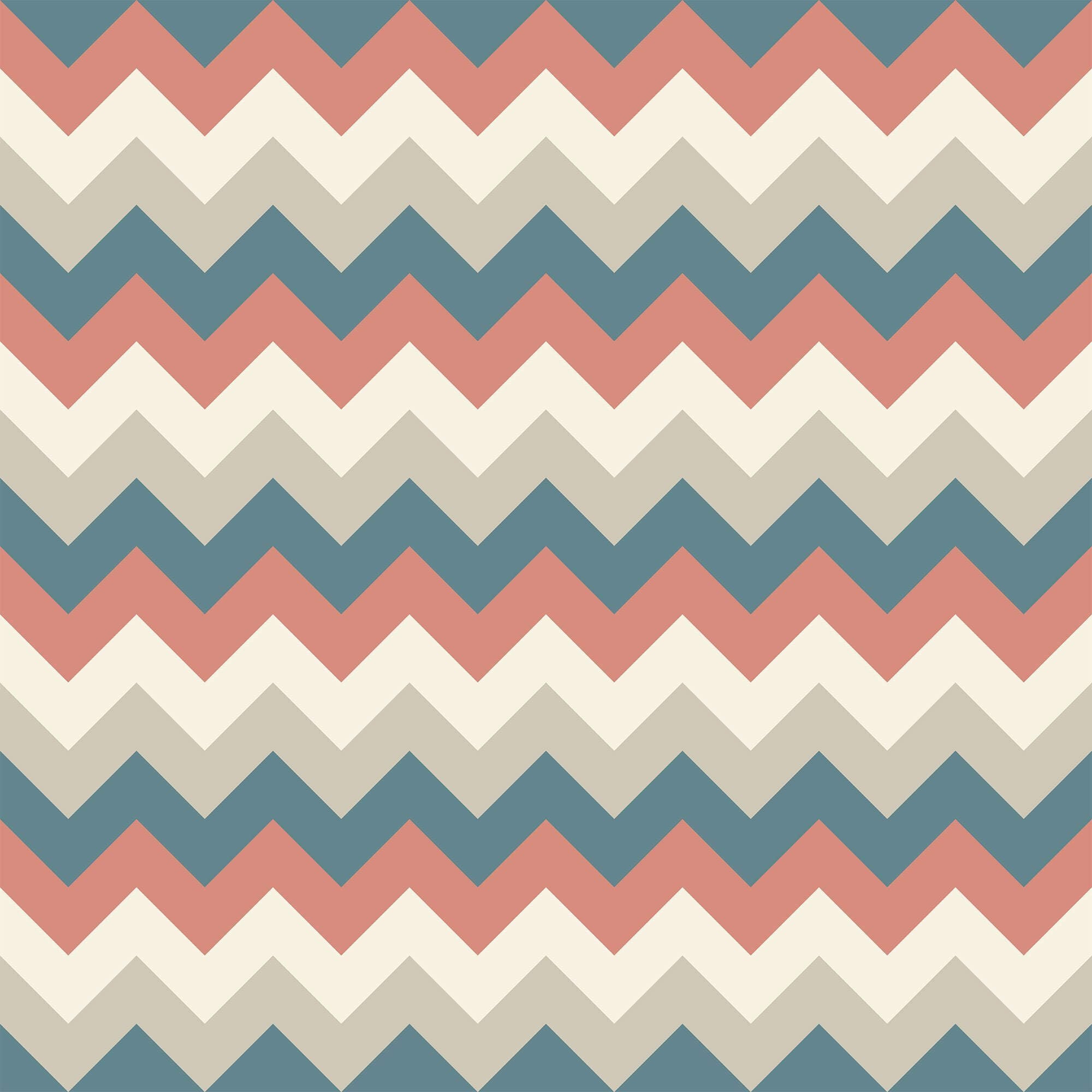 Beige and Blue Chevron Peel and Stick Removable Wallpaper - Self-Adhesive Decorative Wall Covering for Bedroom, Nursery, and Home Office Decor
