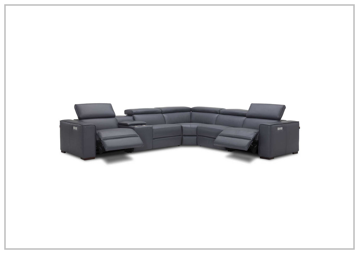 Gio Italia Aventura L-Shaped Leather Power Reclining Sectional Sofa - Modern Living Room Furniture for Home Theater & Family Gatherings