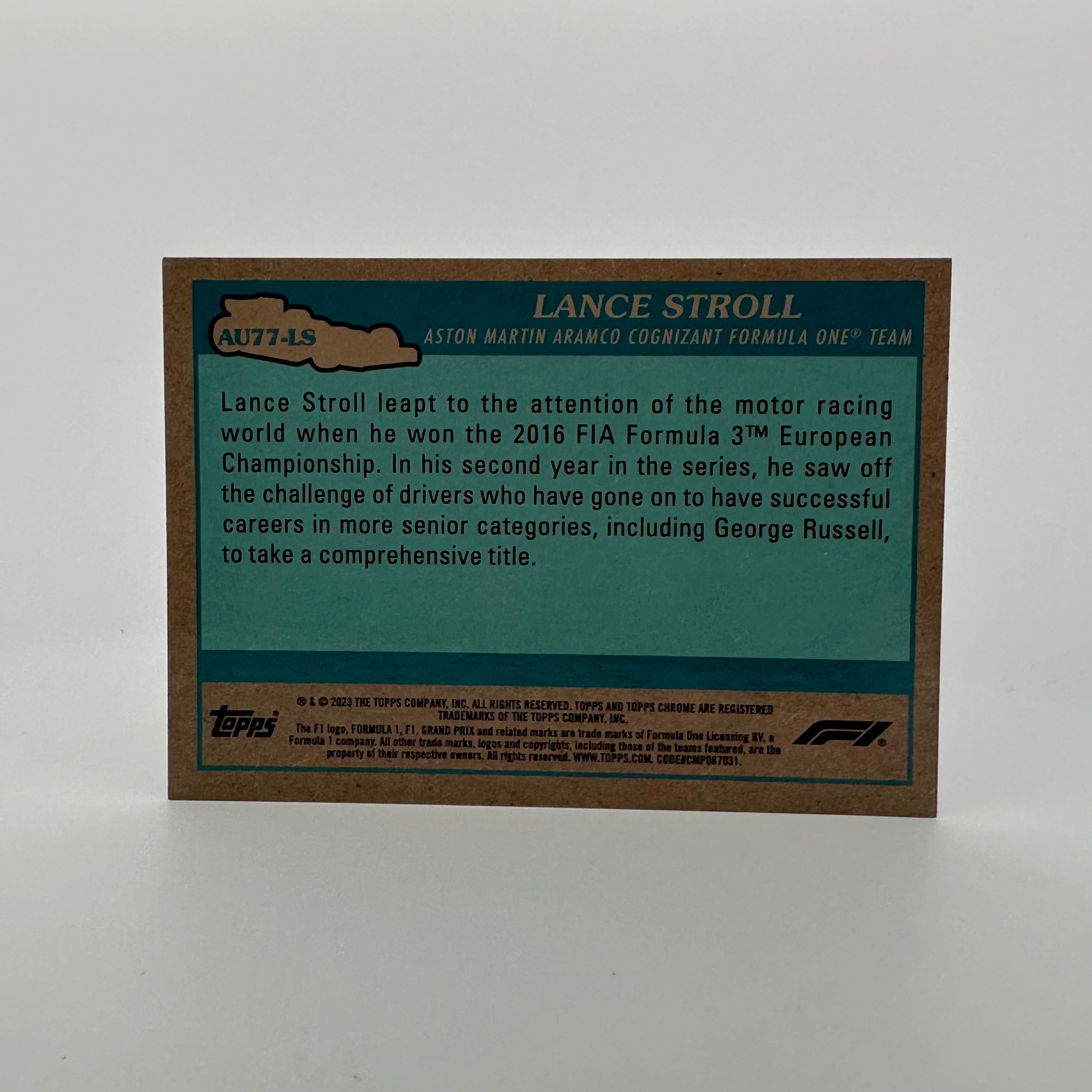 2023 Topps Chrome Formula 1 Lance Stroll #AU77 Orange Parallel - Collectible Racing Driver Trading Card for F1 Fans & Sports Memorabilia Enthusiasts (Perfect for Display, Trading, and Gift Giving)