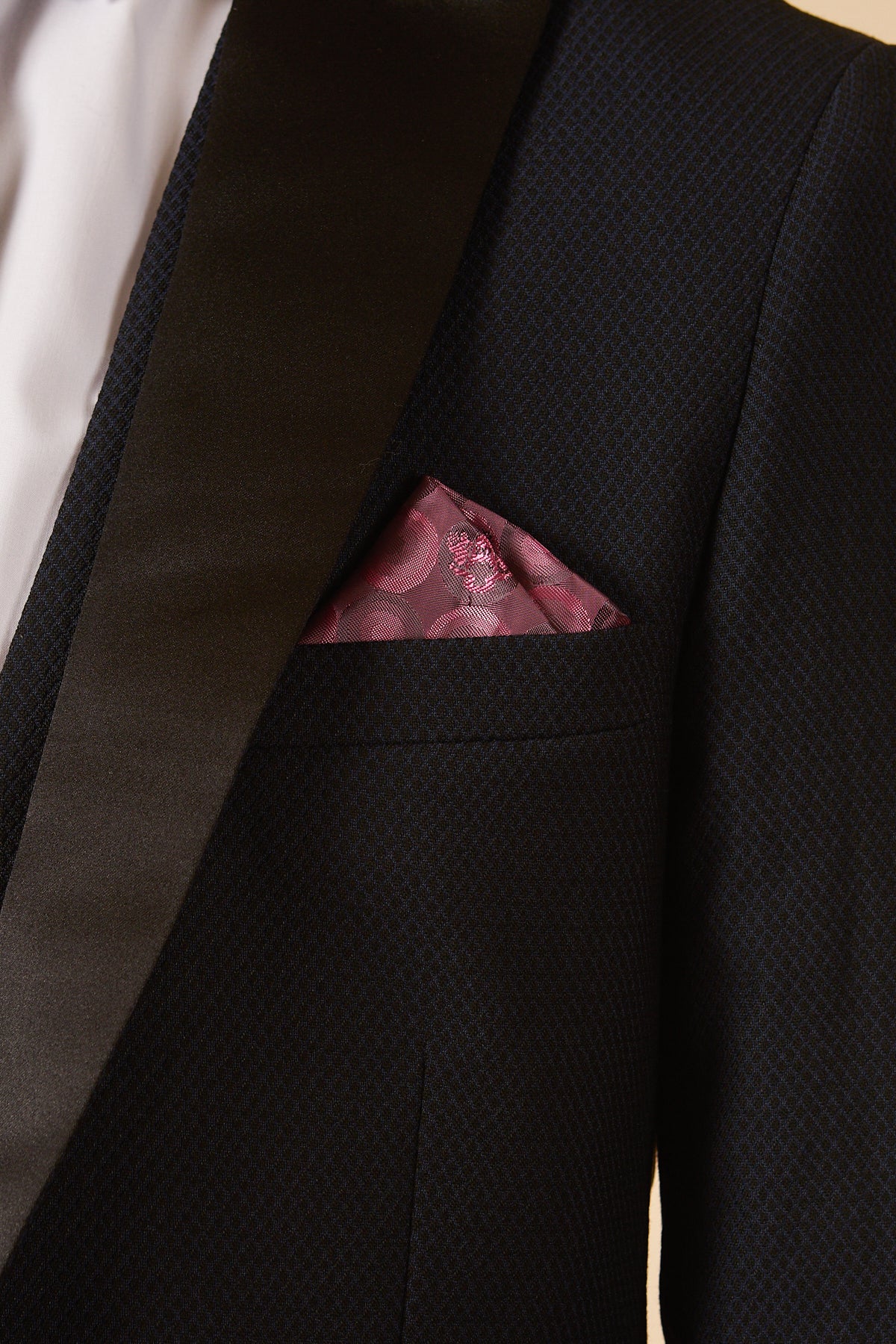 Dalton Navy Blue Tuxedo Suit with Lapel Diamond - 3 Piece Formal Suit for Weddings, Prom & Black Tie Events