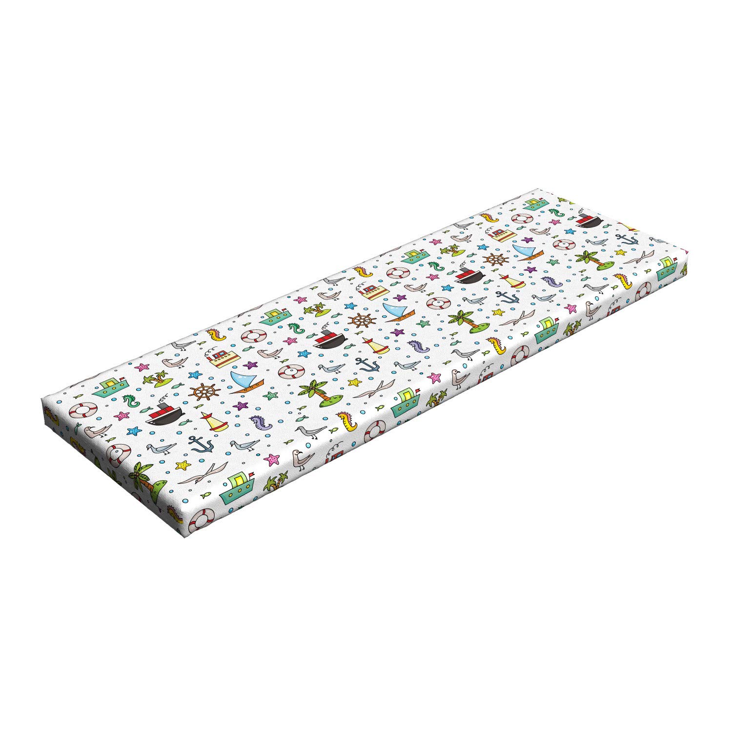 Ambesonne Nautical Birds Bench Cushion - 45