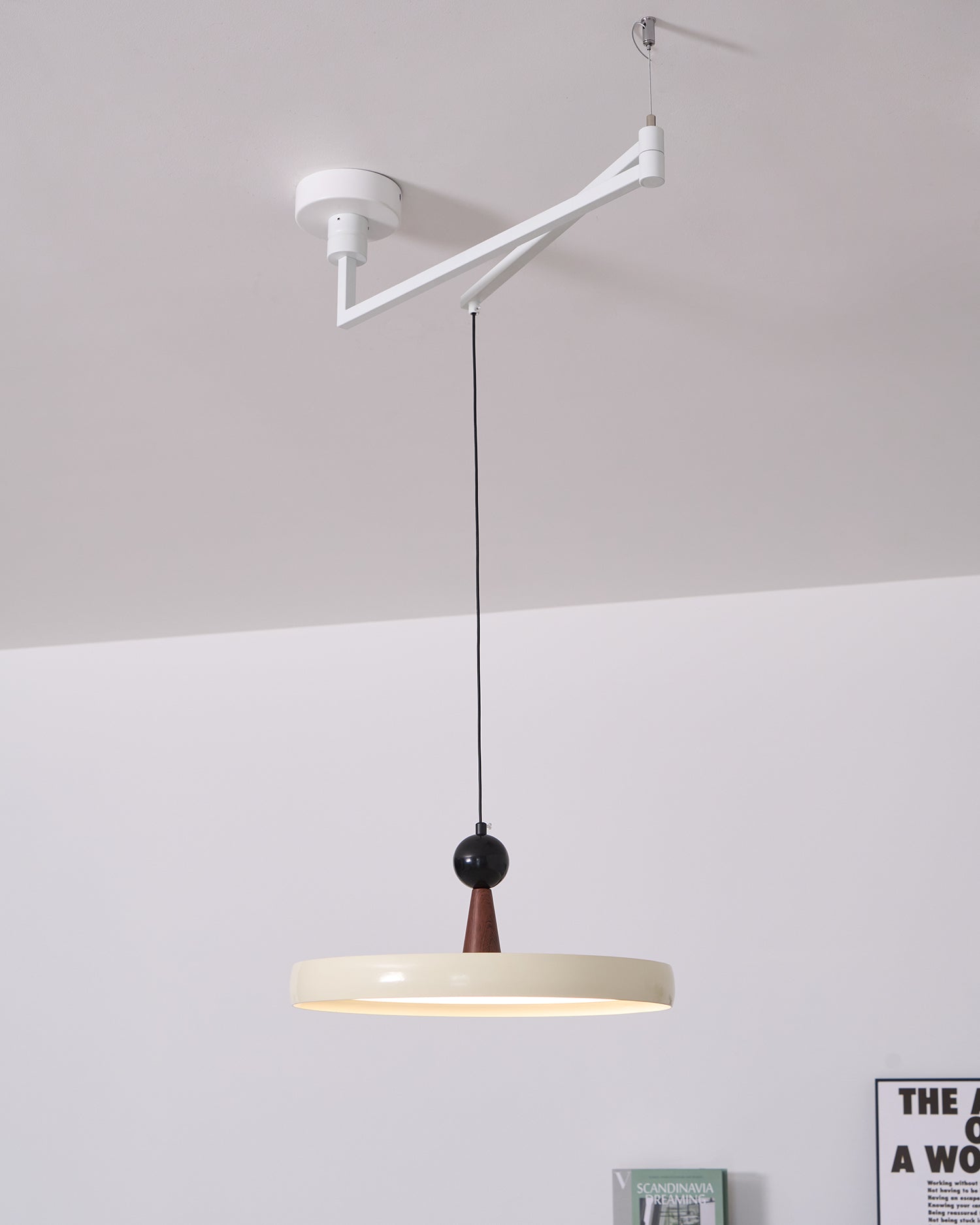 Lodi Swing Arm Pendant Light - Adjustable Modern Industrial Ceiling Lamp for Kitchen Island, Dining Room, Bedroom & Office Lighting