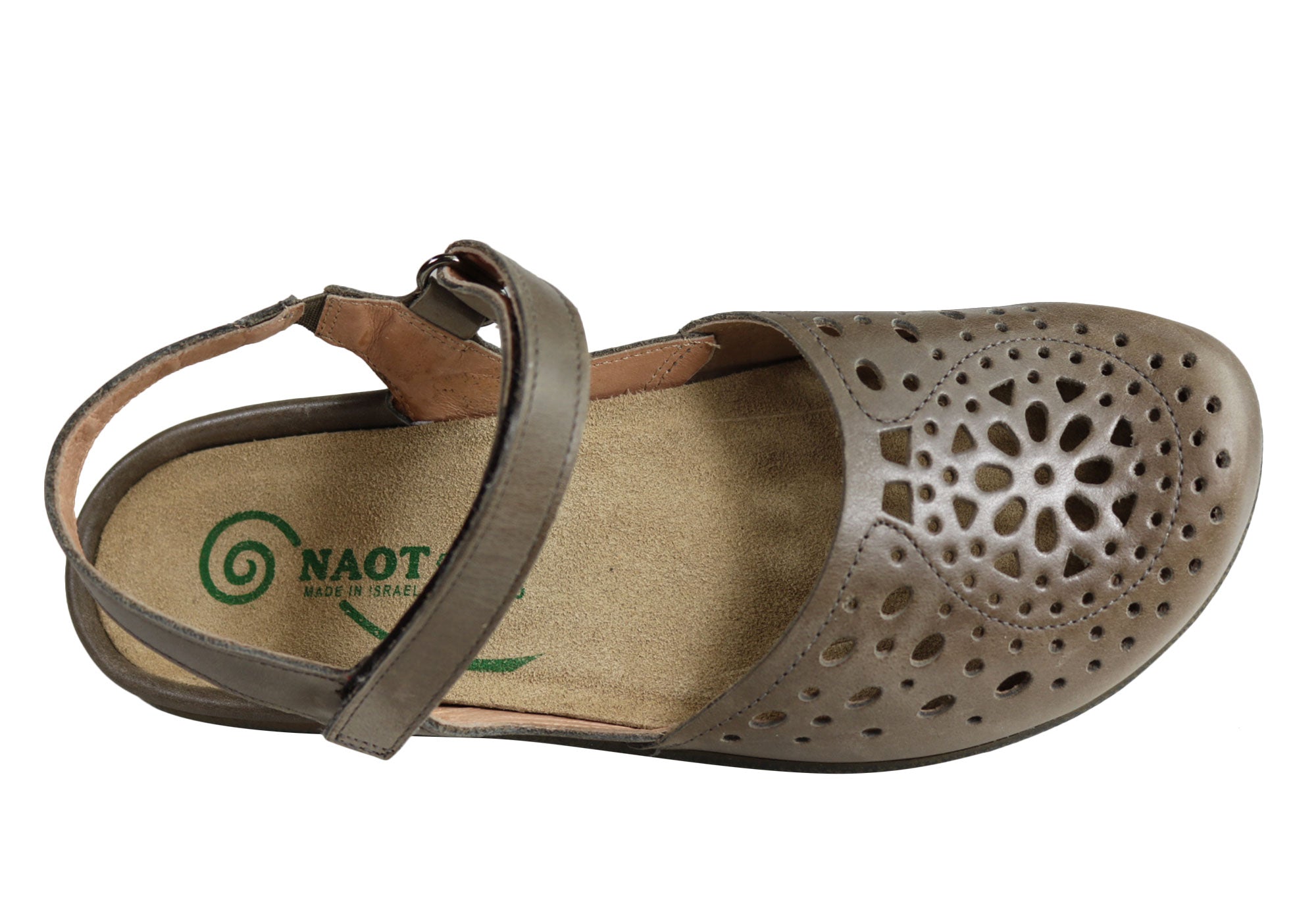 Naot Arataki Women's Orthopedic Leather Flat Sandals - Comfortable Closed-Toe Shoes for Plantar Fasciitis & Arch Support - Perfect for Work, Travel & Everyday Wear