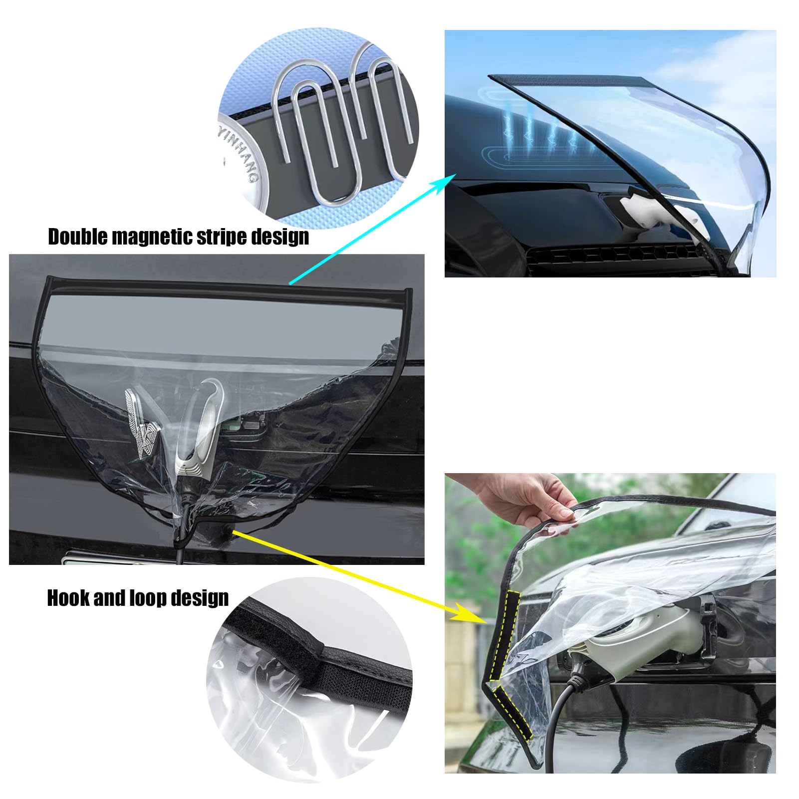 Waterproof EV Charger Port Cover - Outdoor Electric Car Charging Plug Protector for Snow, Rain & UV Protection | All-Weather Durable Charger Cover for Steel-Bodied Electric Vehicles | Perfect for Home, Garage & Public Charging Stations