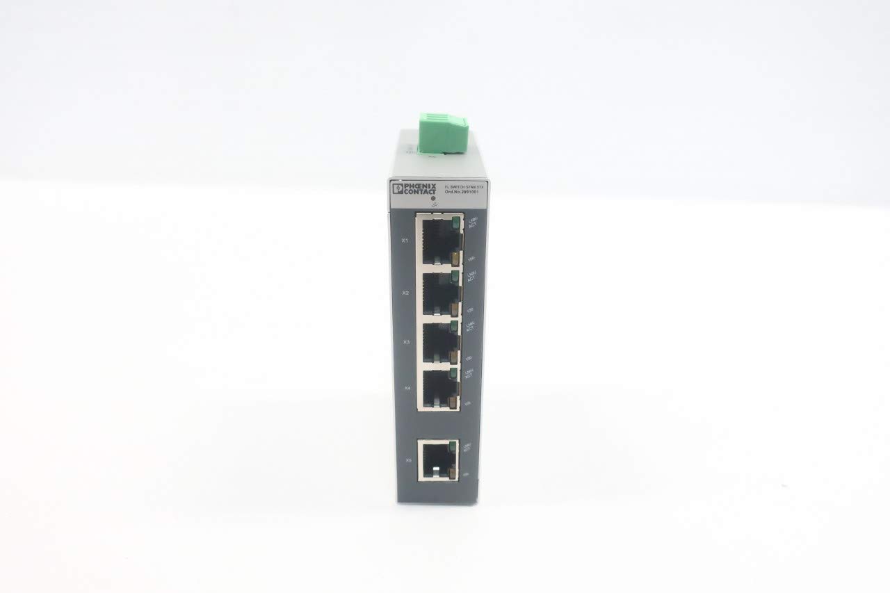 PHOENIX CONTACT 2891001 FL Switch SFNB 5TX - 5-Port Industrial Ethernet Switch for Harsh Environments | Reliable Network Connectivity for Factory Automation & Smart Buildings