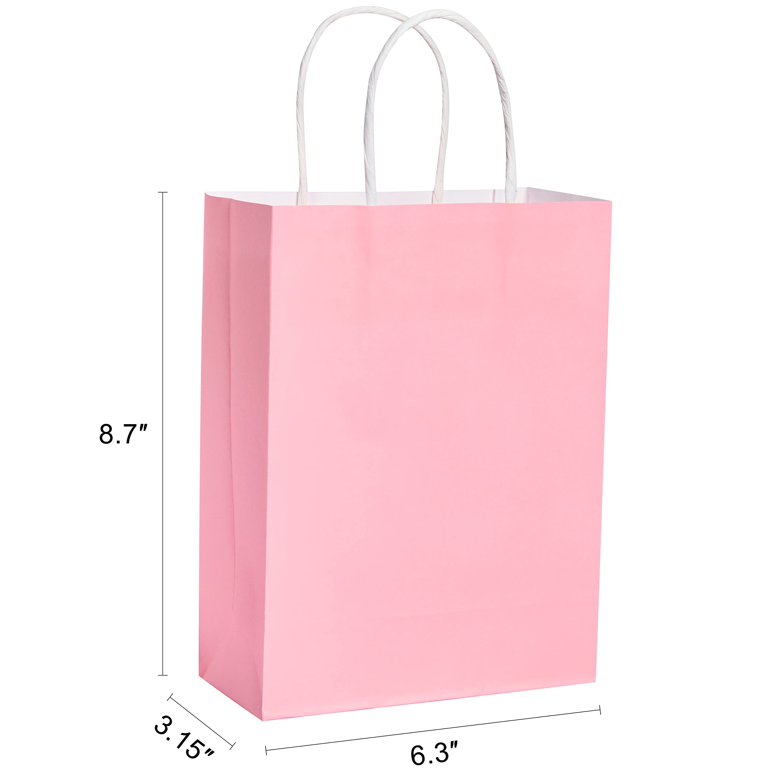 24 Pack Small Party Favor Bags with Handles - Cute Pink Goodie Bags for Birthday Parties, Baby Showers & Wedding Favors | Bulk Gift Bags for Kids, Candy, Treats & Party Supplies