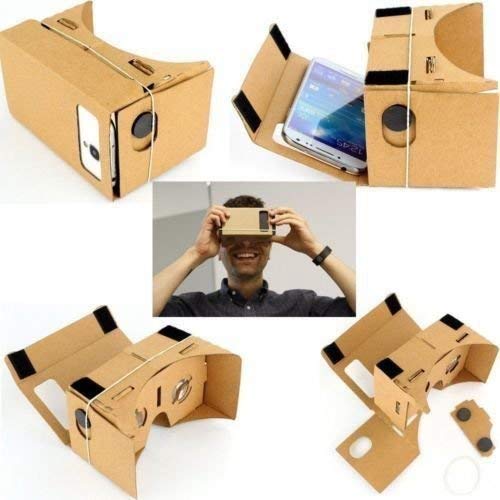 Premium 3D VR Cardboard Virtual Reality Glasses - Black VR Video Game Headset (21x8x9cm) | Comfortable & Eco-Friendly for Immersive Gaming, Movie Watching & Virtual Tours