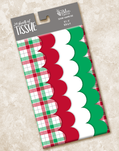 Premium Plaid Scalloped Tissue Paper for Gift Wrapping, Party Decorations & Craft Projects - 50 Sheets, 20 x 20 Inches, Assorted Colors