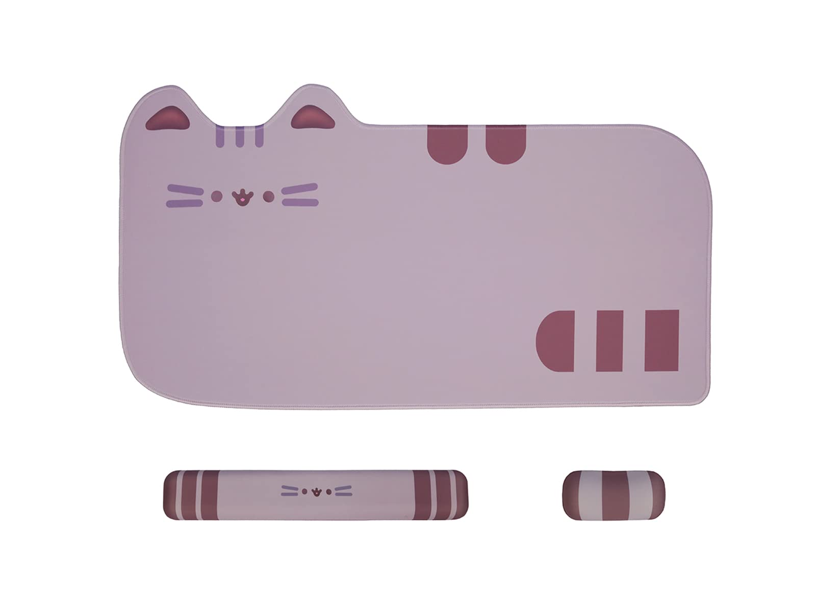 3-in-1 Gaming Keyboard Mouse Pad Set with Wrist Rest - Ergonomic Cat Design for Office & Gaming