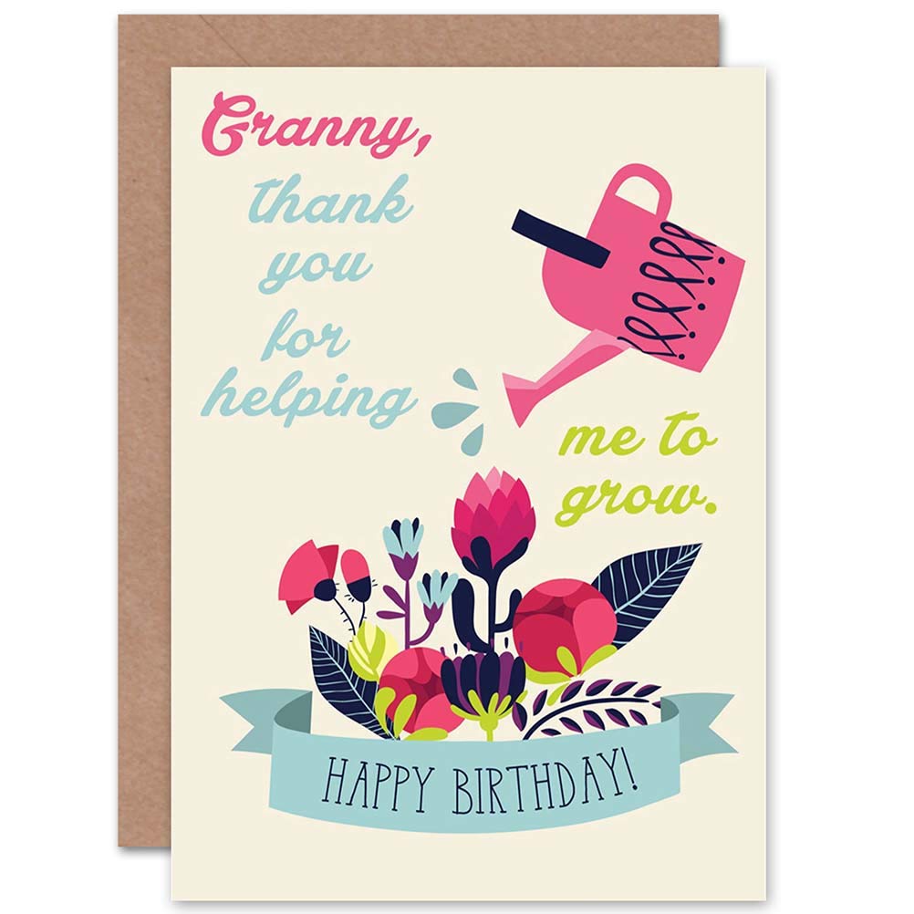 Wee Blue Coo Birthday Card for Grandma - Thank You & Garden Themed Greeting Card - Perfect for Grandmother's Day, Birthdays & Appreciation Gifts