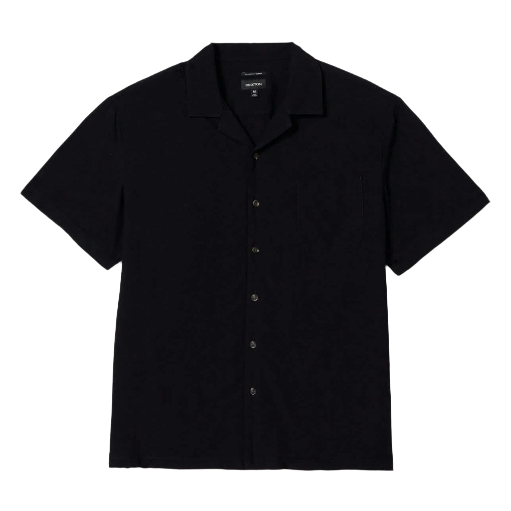 Brixton Bunker Short Sleeve Woven Shirt for Men - Black Casual Summer Shirt for Outdoor Activities and Streetwear Fashion