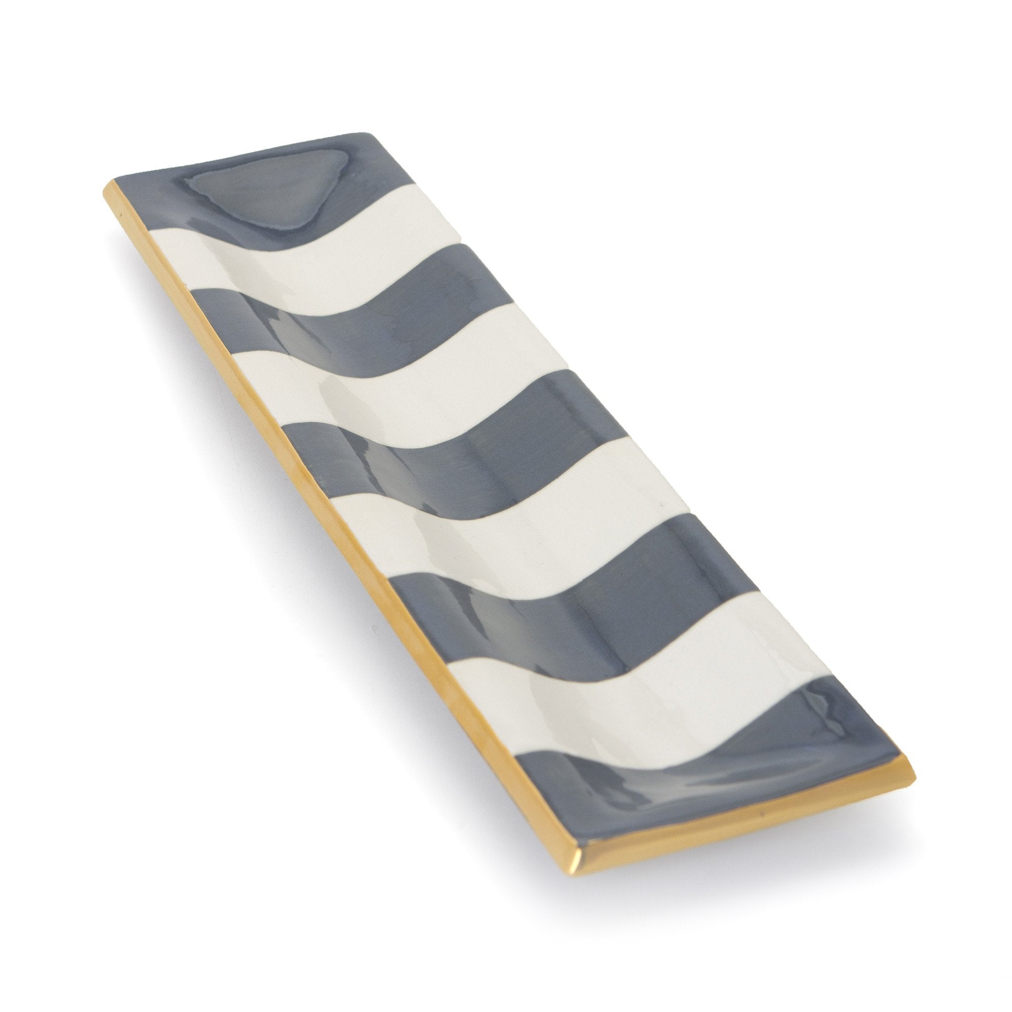 Stylish Canopy Stripe Ritz Tray - Elegant Serving Tray for Dining, Kitchen, and Home Decor | Perfect for Entertaining, Breakfast in Bed, and Party Serving