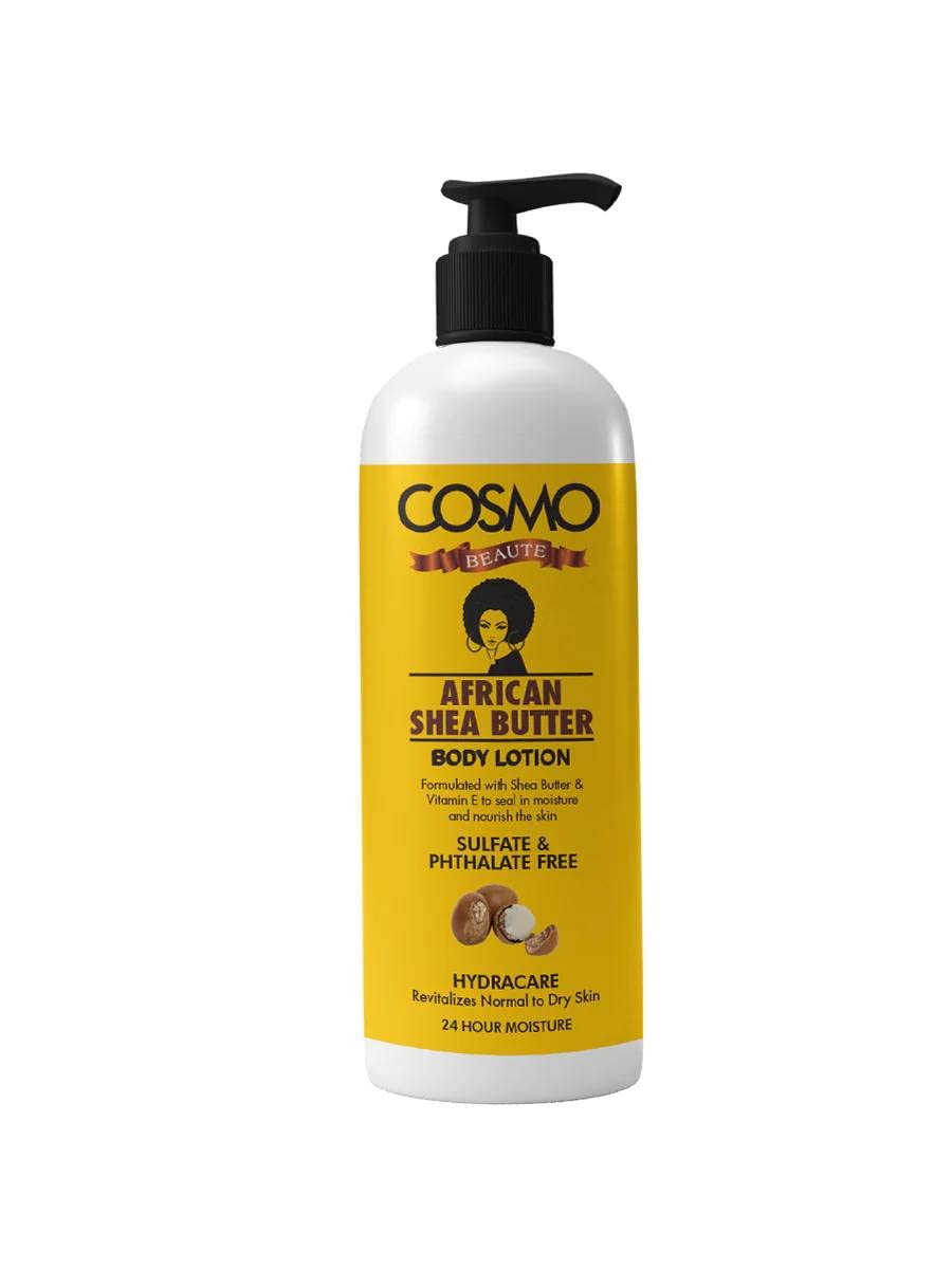 Cosmo Beaute African Shea Butter Body Lotion - 500ml | Deep Hydration & Nourishment for Dry Skin | Daily Moisturizer for Face, Hands & Body | All Skin Types | Perfect for Winter Care & Post-Shower Hydration