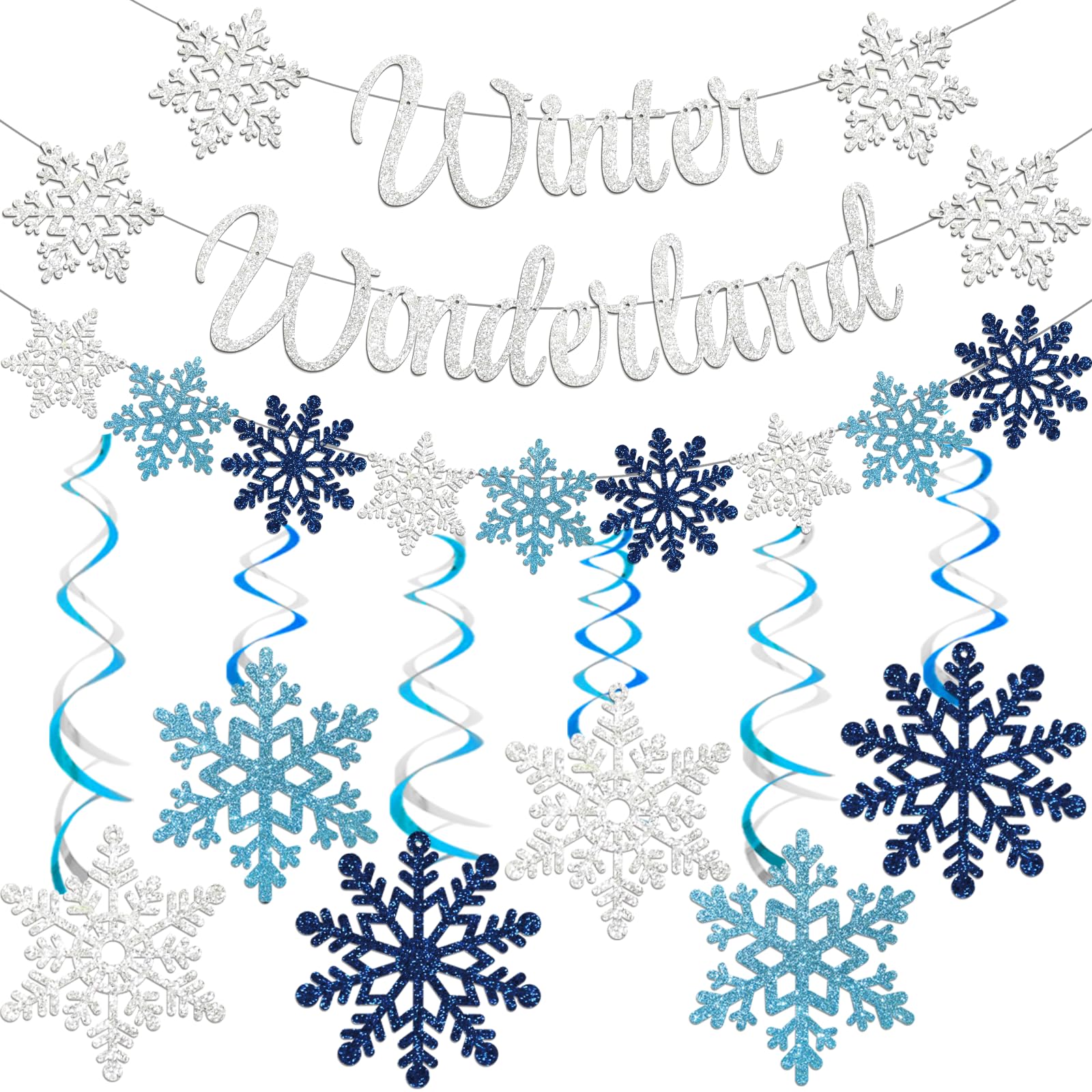 Winter Wonderland Banner - Snowflake Themed Party Decor for Baby Showers & Gender Reveals - Perfect for Holiday Celebrations, Indoor & Outdoor Events
