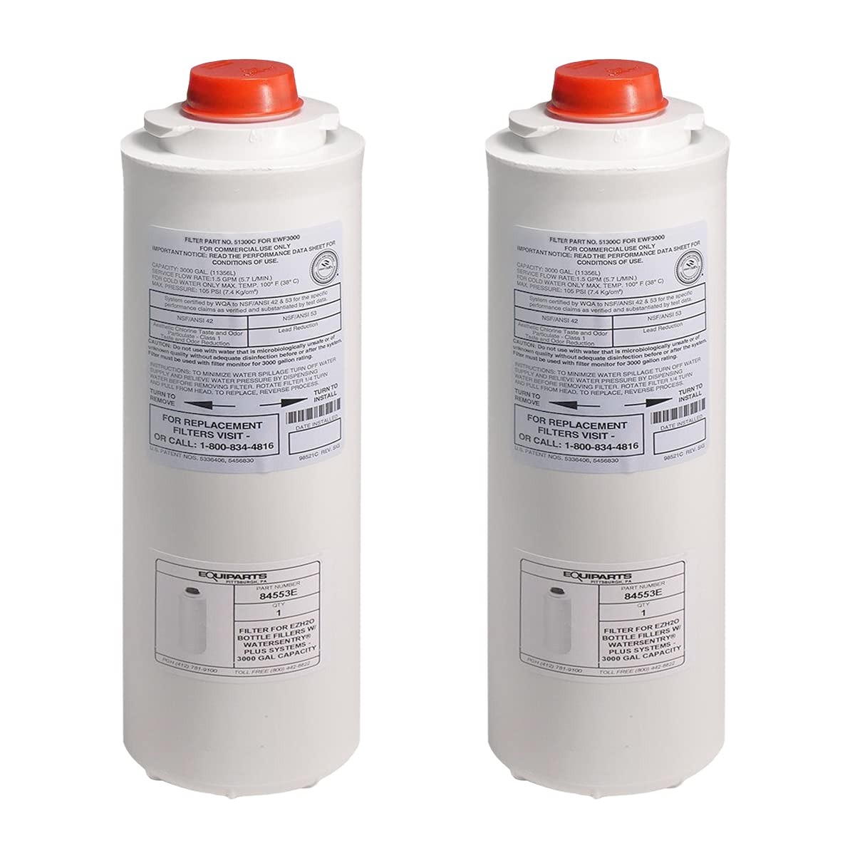 Elkay 51300C Replacement Water Filter 2-Pack - WaterSentry Plus Bottle Filters for Clean Drinking Water - Perfect for Home, Office & School Use