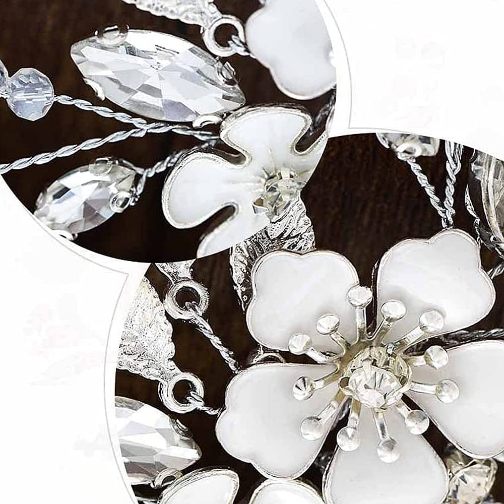 ISLHJDD Crystal Flower Wedding Hair Vine - Elegant Bridal Hair Clip, Prom Hair Accessories & Headband for Women & Girls - Perfect for Weddings, Proms & Special Occasions