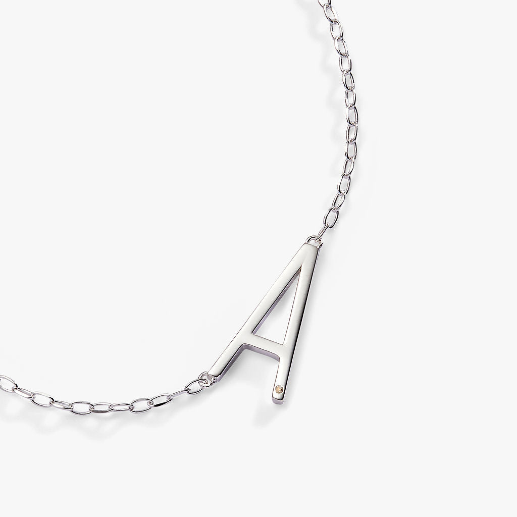 Initial A Precious Elongated Necklace - Personalized Silver Pendant for Women | Perfect for Birthdays, Anniversaries & Valentine's Day Gifts