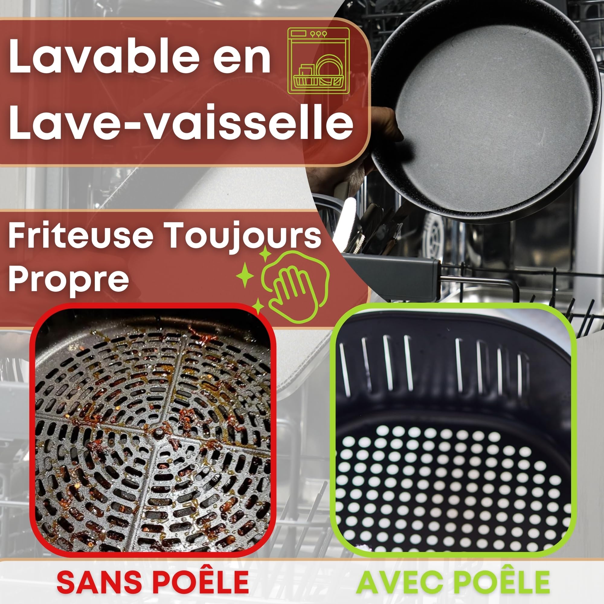 NAMAI Air Fryer Baking Pan 18CM - Dishwasher Safe Aluminum Air Fryer Accessories, Air Fryer Tray & Mold - Perfect for Roasting, Baking, and Reheating Food in Air Fryers