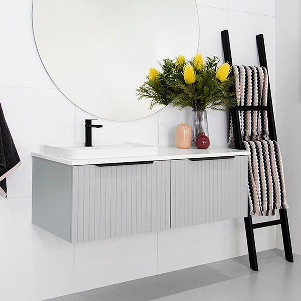 ADP Ashley Vanity - Modern Bathroom Vanity Set with Sink & Mirror, White Finish | Perfect for Small Bathrooms, Apartments & Powder Rooms | Free Shipping & Easy Installation