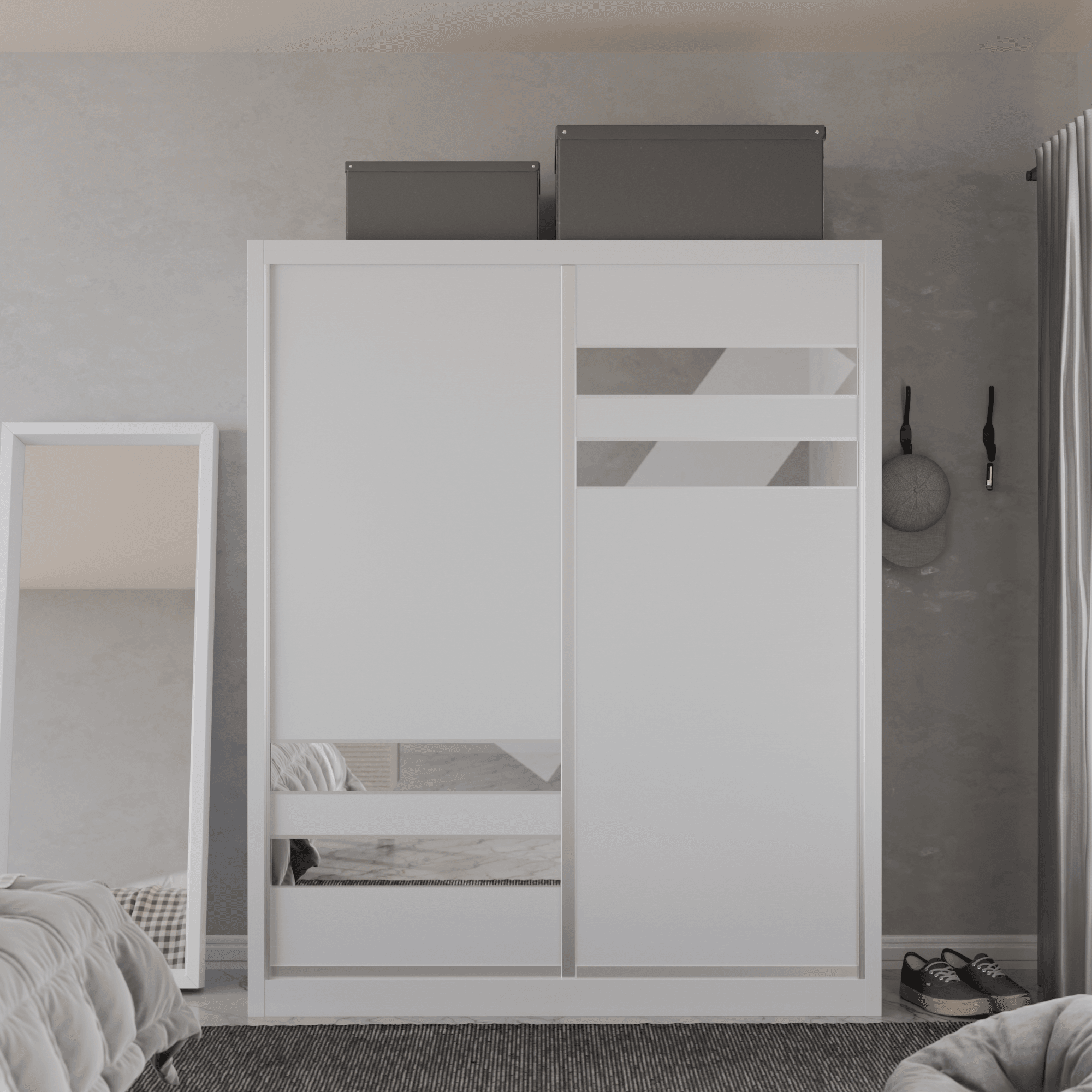 Micasa Modular Wardrobe W04 - Customizable Closet Organizer System for Bedroom & Walk-in Closet | Space-Saving Storage Solution with Adjustable Shelves & Hanging Rods