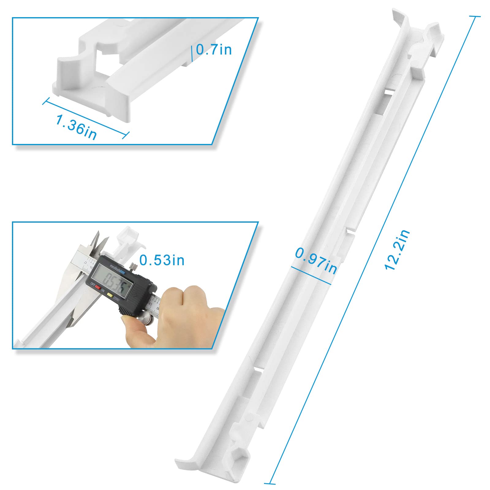 Whirlpool Refrigerator Drawer Slide Rail Replacement (2-Pack) - Compatible with WP2223320, 1016208, AH869557, EA869557, PS869557 - Durable Crisper Track for Smooth Gliding - Perfect for Kitchen Appliance Repair & DIY Maintenance