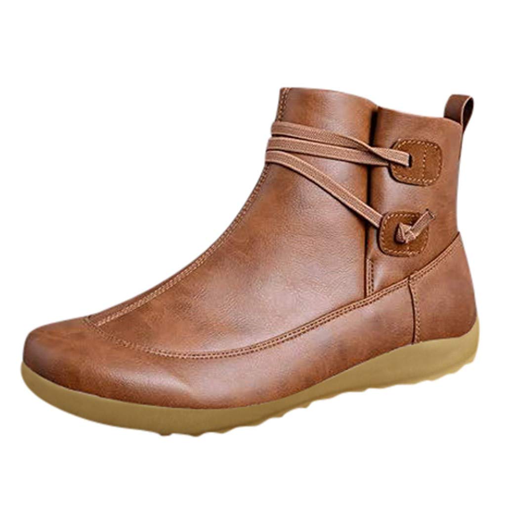 Women's Comfortable Wide Width Peep Toe Ankle Boots - Brown Leather Western Heeled Booties with Ankle Strap & Open Toe Cutouts | Perfect for Casual Outings, Date Nights & Office Wear