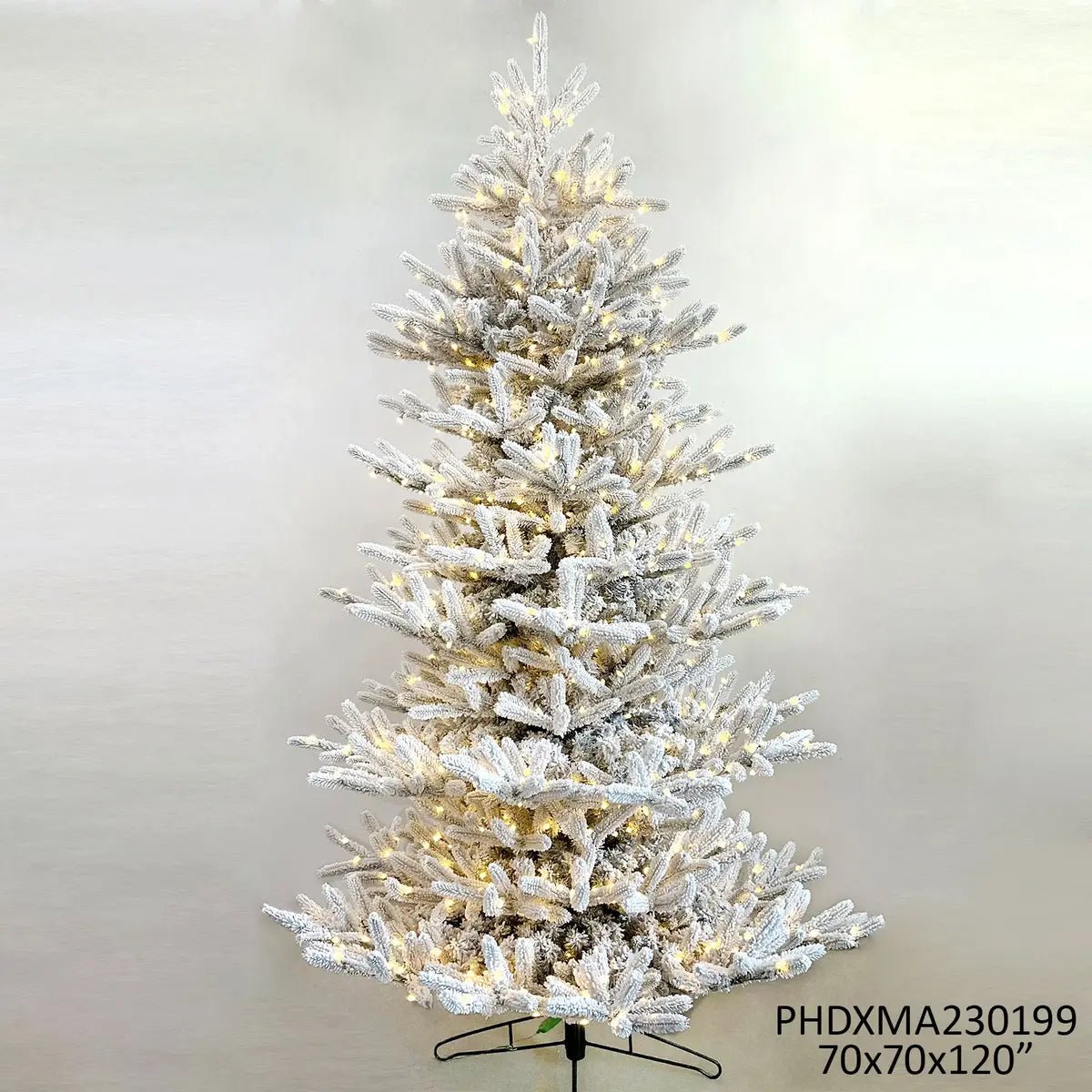 10' Flocked Balsam Fir Christmas Tree with 600 LED Lights - Perfect for Holiday Decor, Living Room, and Festive Home Parties