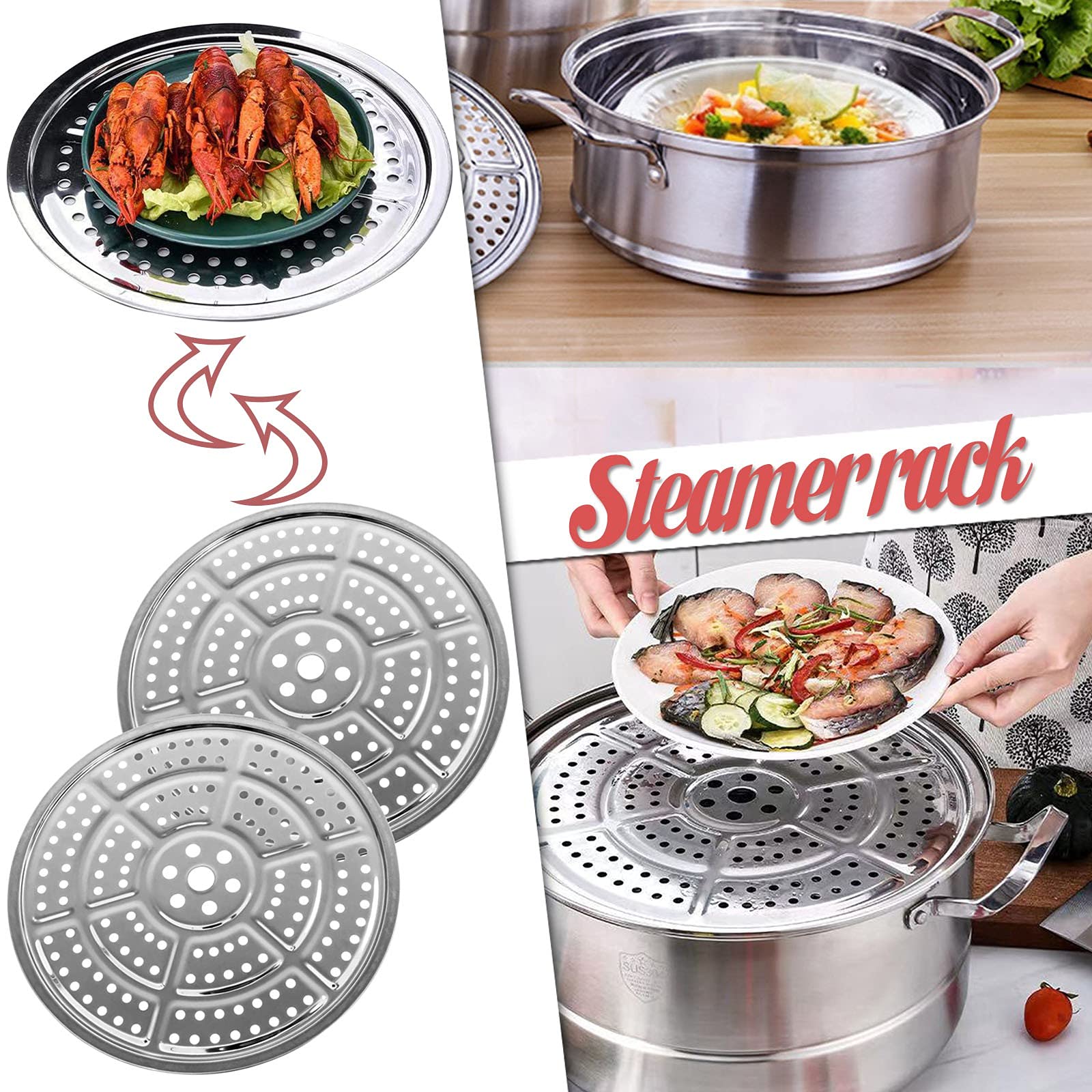 11-Inch Stainless Steel Pressure Cooker Rack & Canning Rack 2-Pack - Durable Kitchen Accessory for Pressure Cooking, Canning & Food Storage | Perfect for Home Kitchens & Food Preservation