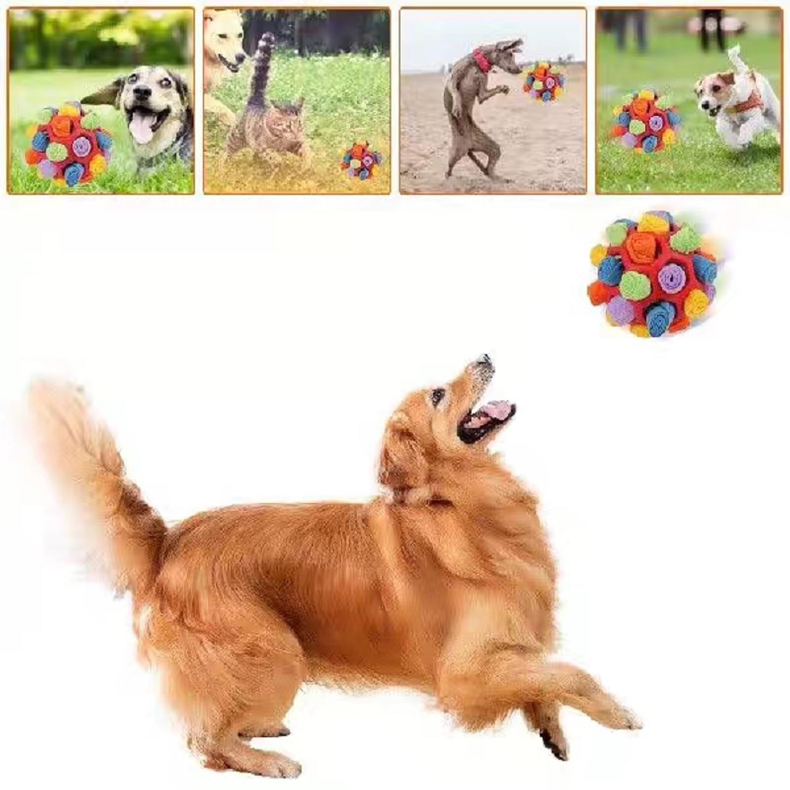 Ulgoo Interactive Dog Puzzle Toy - Chew Proof Enrichment Game for Dogs, Encourages Natural Foraging Skills - Portable Snuffle Ball for Mental Stimulation (Red) - Perfect for Indoor Play, Training & Anxiety Relief